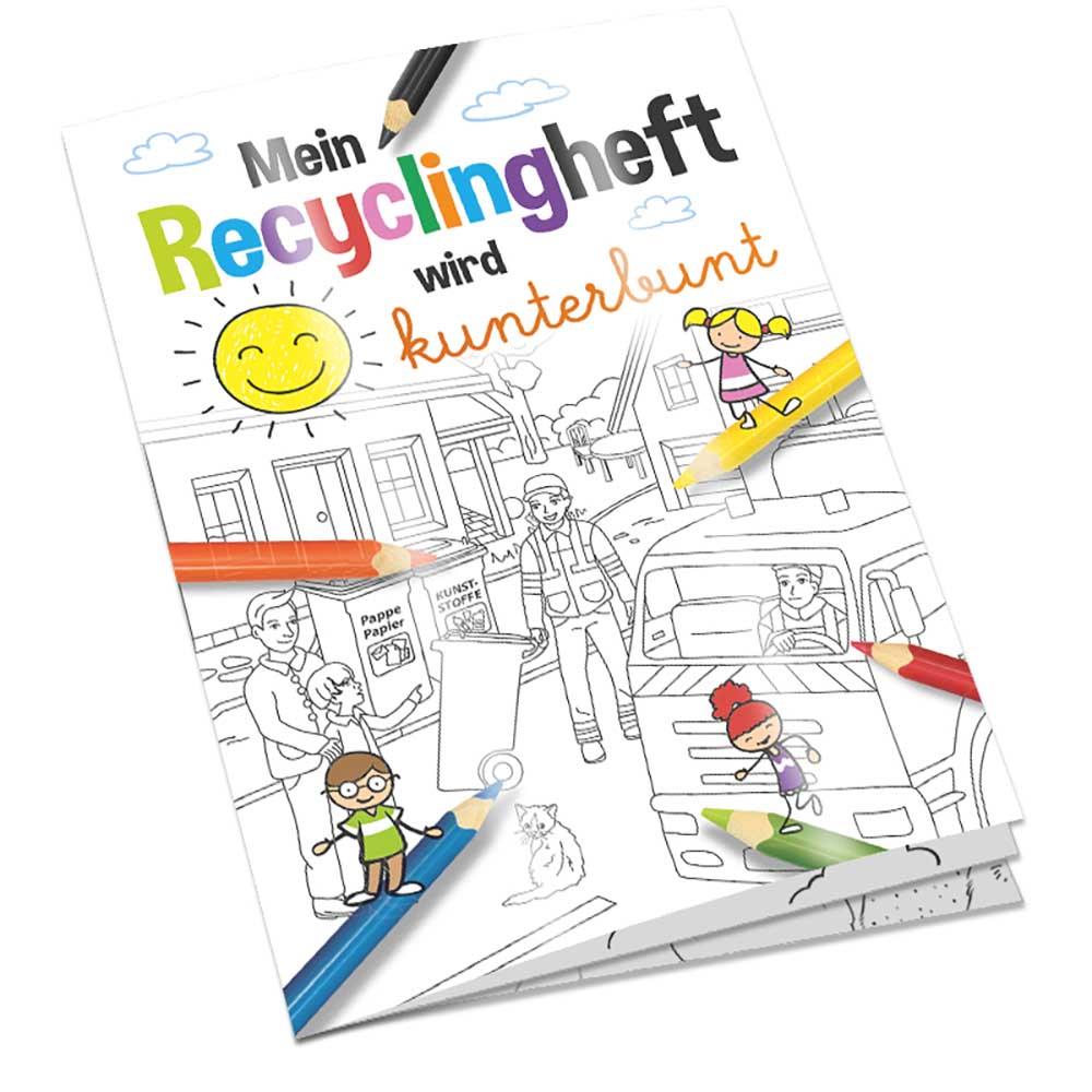 Malbuch / Mal-Set A6 - Recycling - Malset mit 1-c Logoeindruck