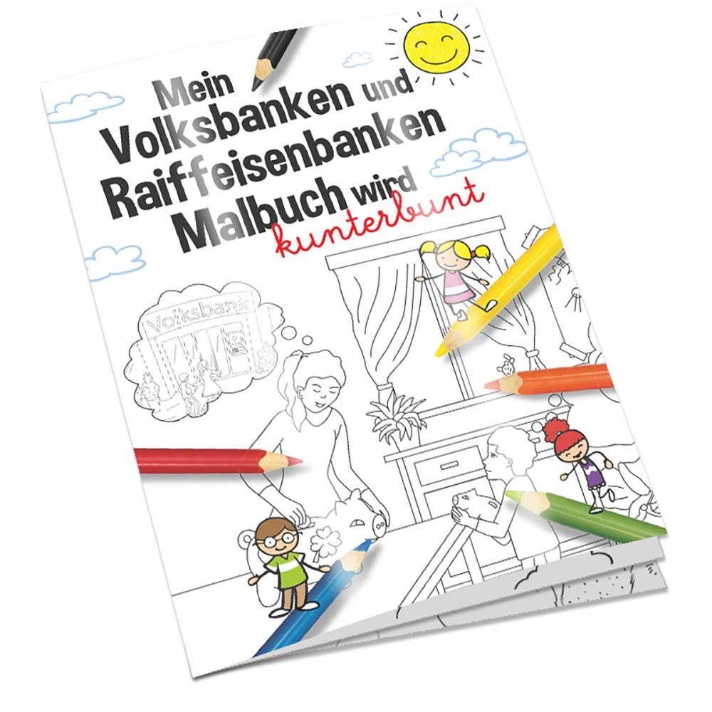 Malbuch / Mal-Set A6 - Volksbanken&Raiffeisenbanken - Malbuch neutral