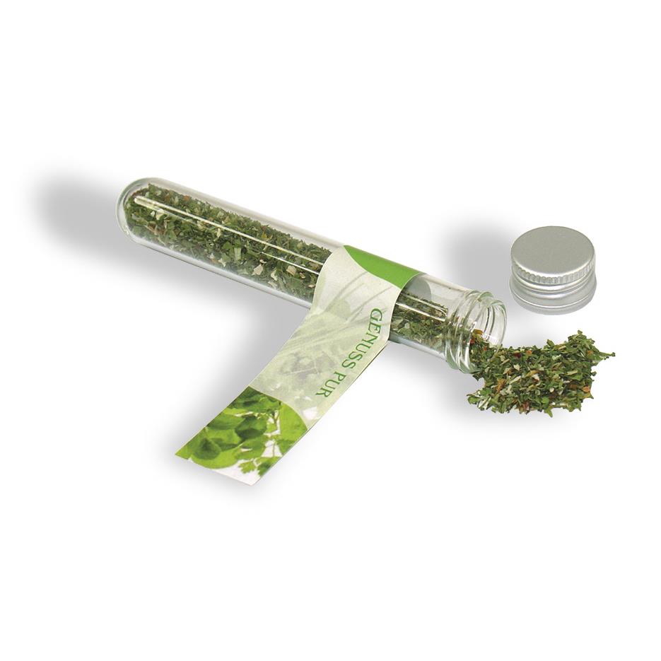 Reagenzglas Salatkräuter