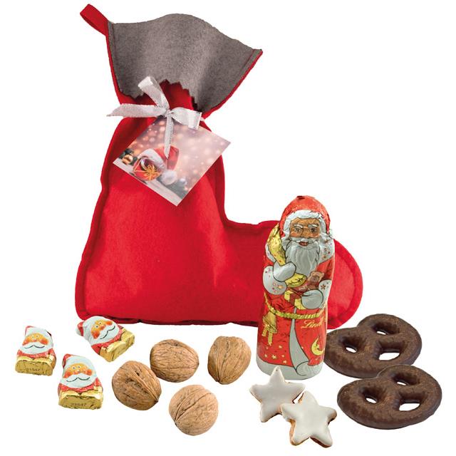 Süßer Nikolausstiefel mit Weihnachtsmann