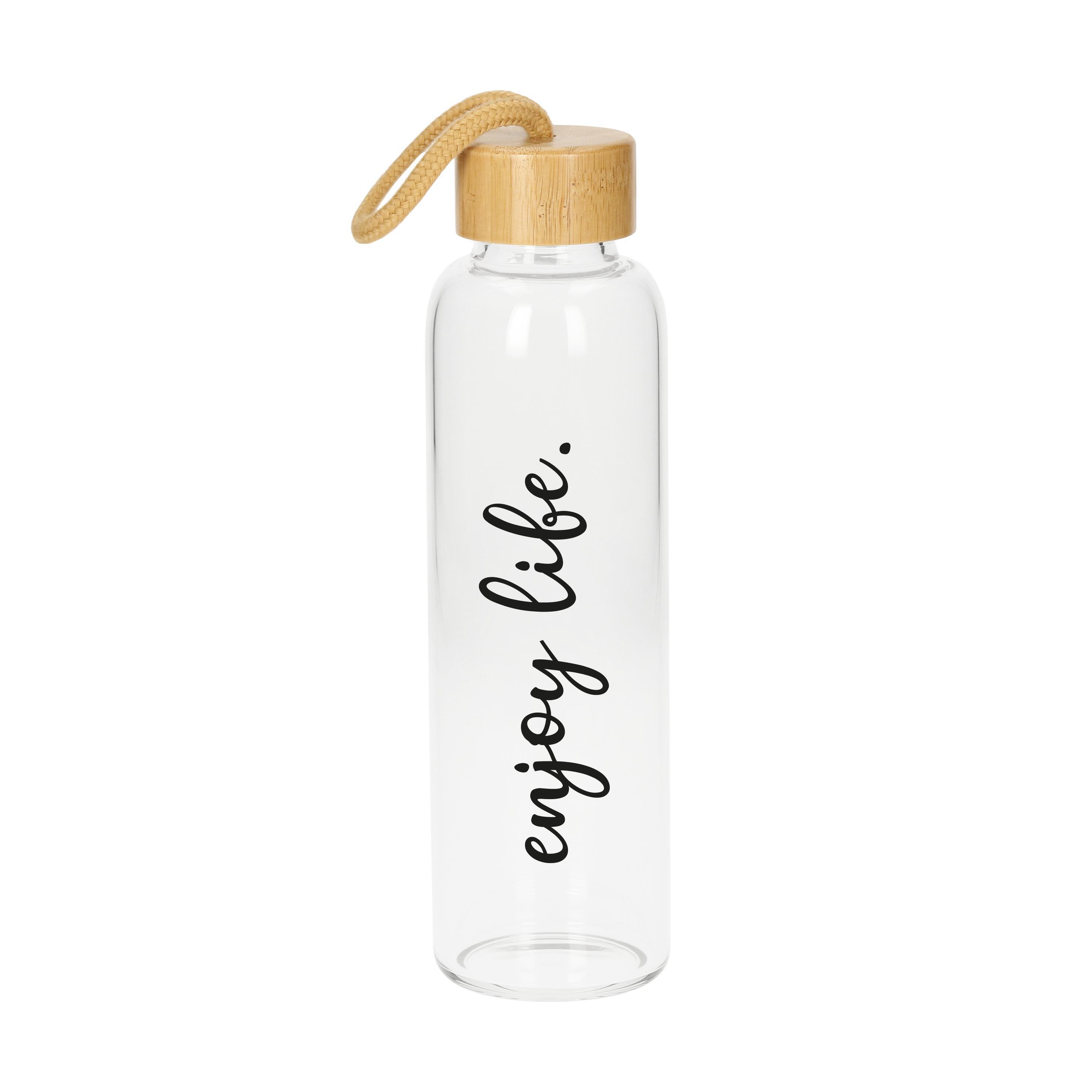 Glasflasche mit Hülle ´Bamboo´ 0,55 l