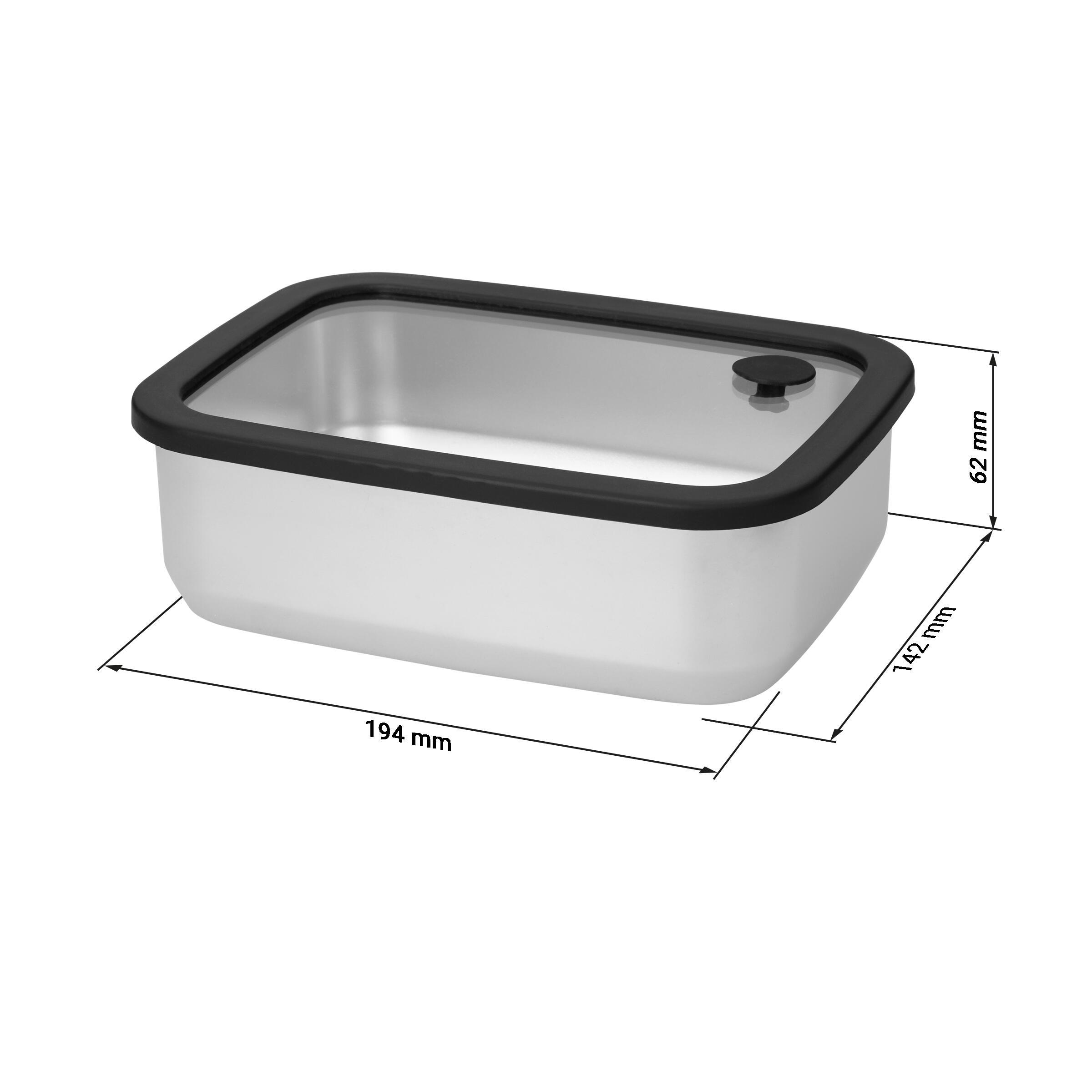 Edelstahl-Lunchbox mit Glasdeckel ´RILO´, 1100 ml