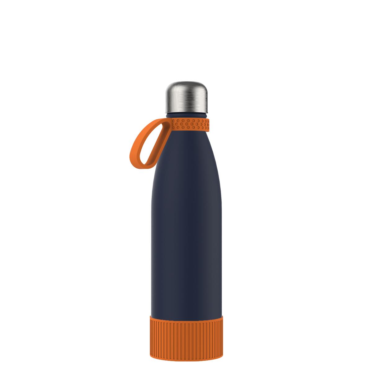 orange, marineblau, silber