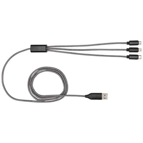 Alphecca 5-in-1-Ladekabel aus recyceltem Aluminium und RPET