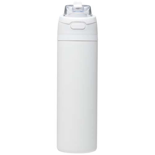 Theron 800 ml RCS Trinkflasche aus recyceltem, einwandigem Edelstahl mit Multifunktionsdeckel und Klappstrohhalm