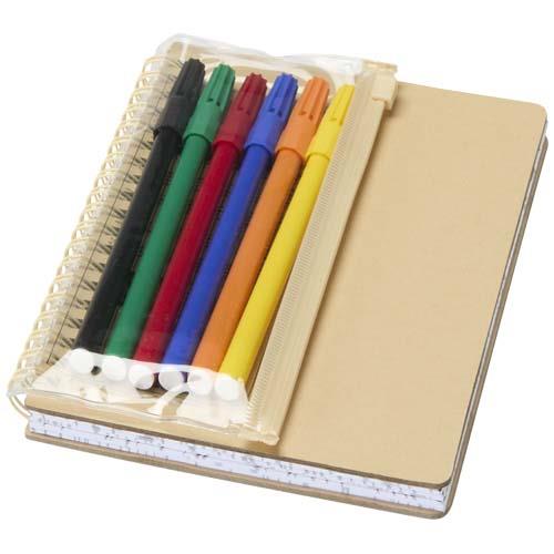 Squiggle B6 Hardcover Notizbuch mit Marker-Set