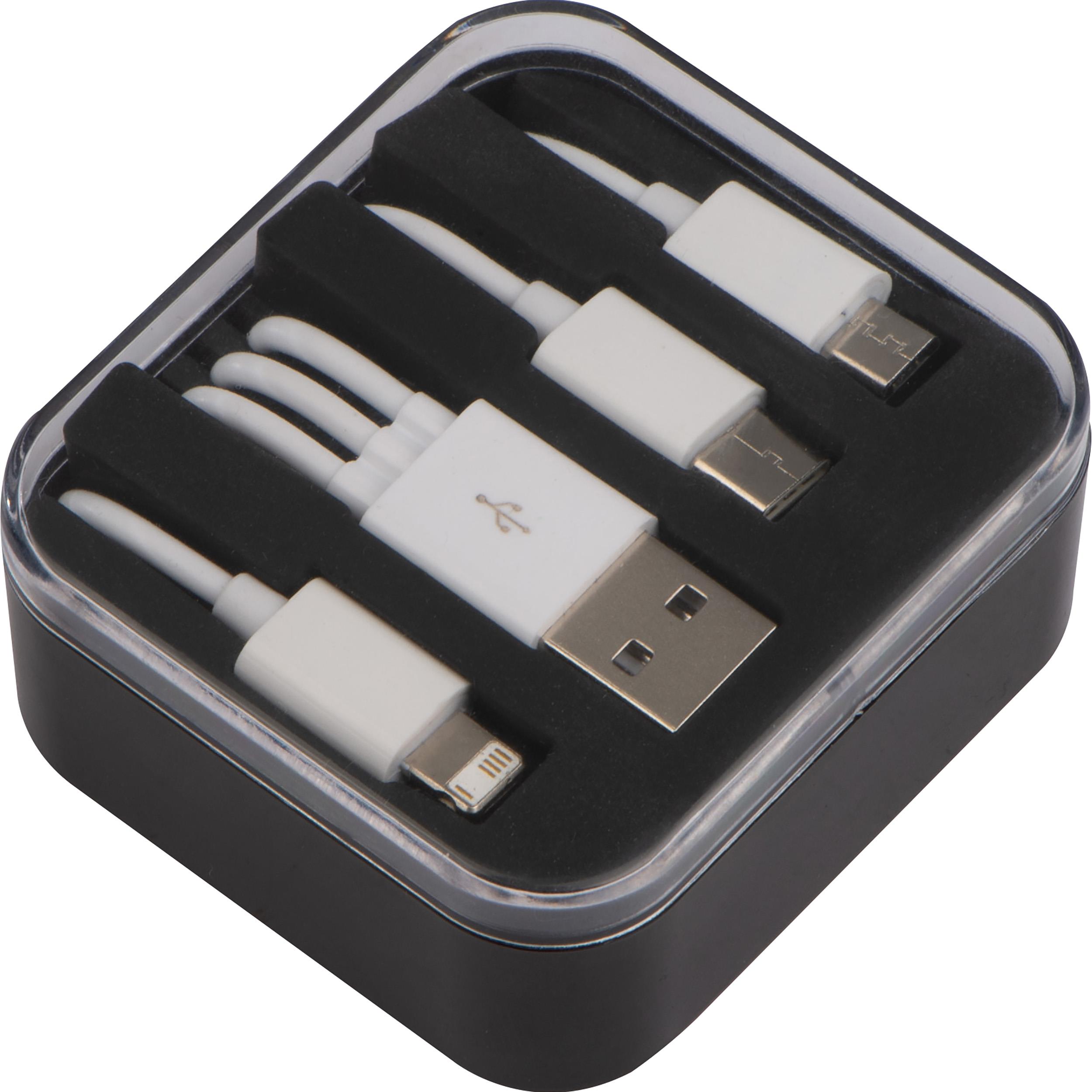 Kunststoffbox mit 3in1 USB Ladekabel BRITTANY