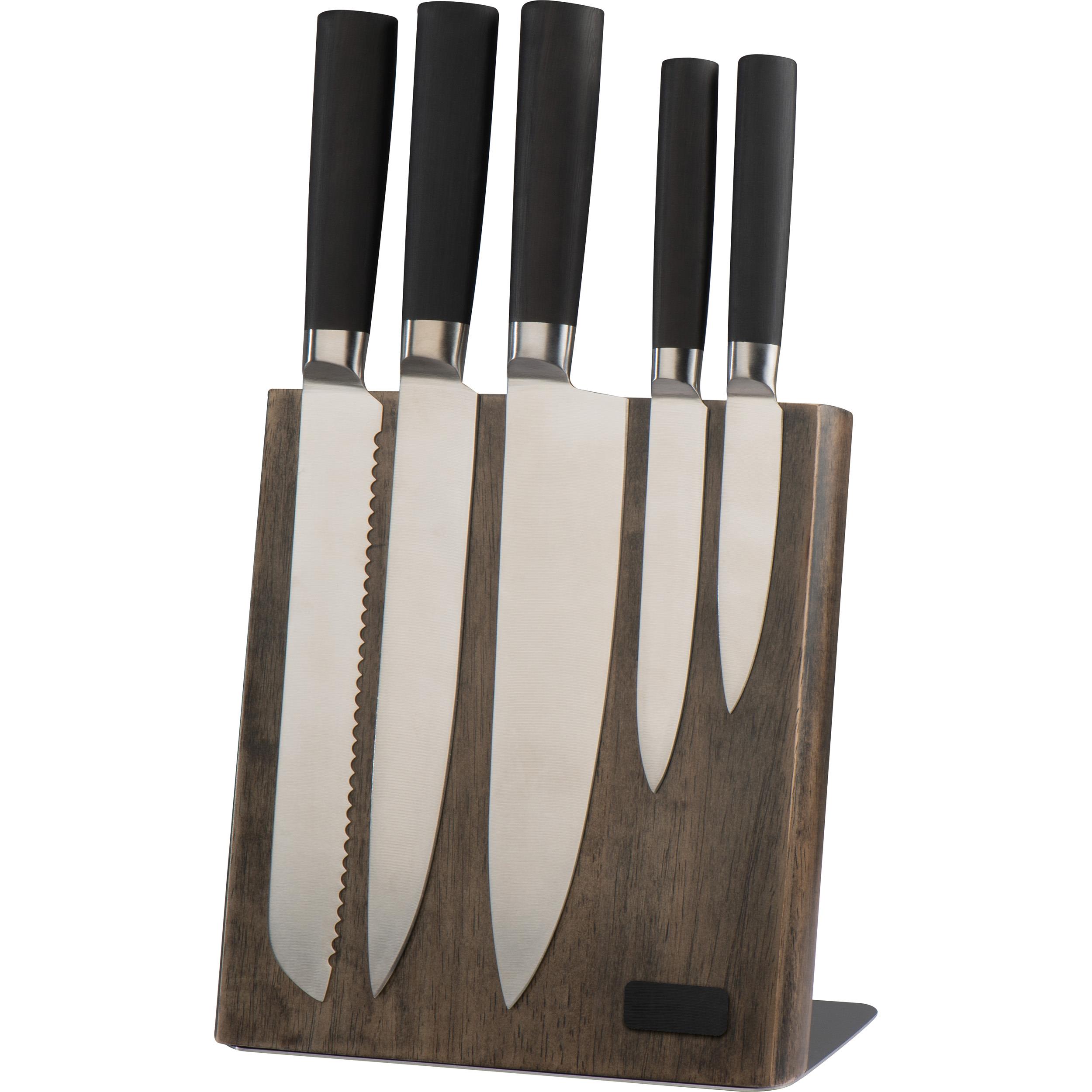 Messerblock aus Holz mit 5 Messern VALERIO