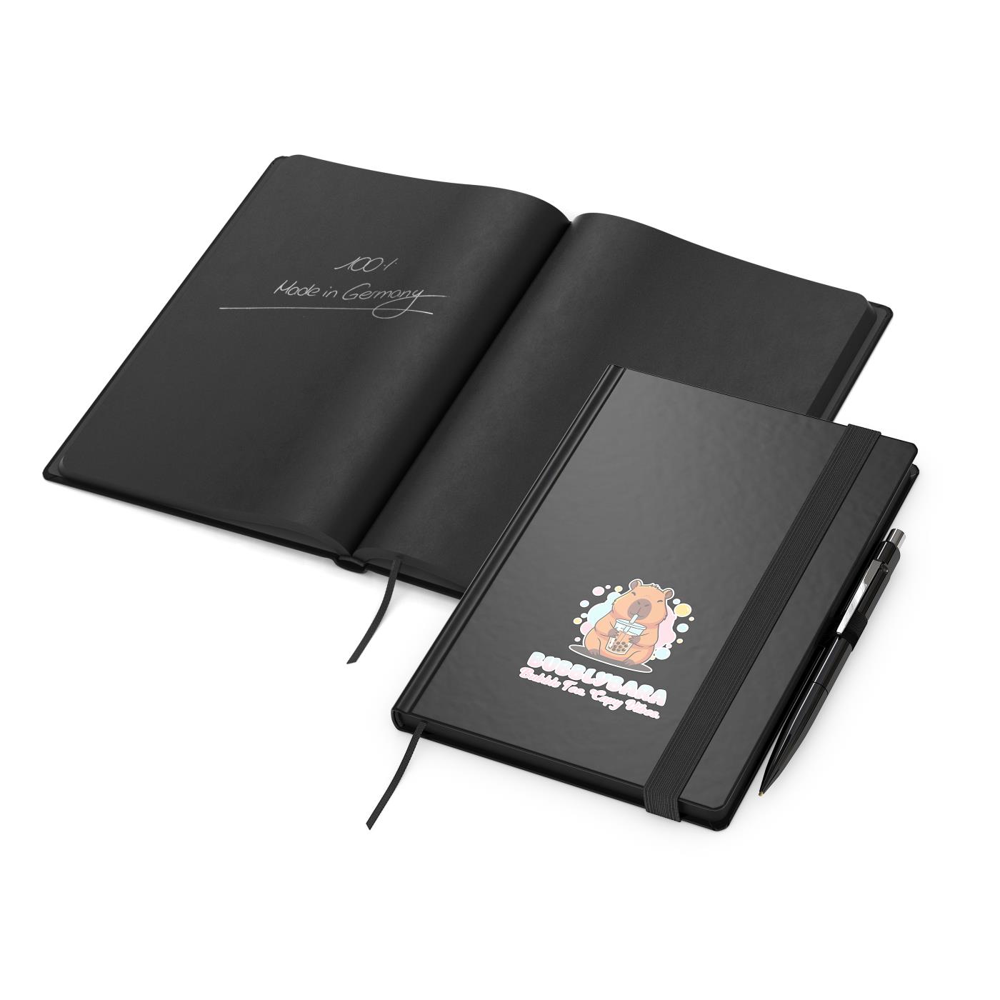 Notizbuch Hardcover Night-Book Seiten schwarz A5