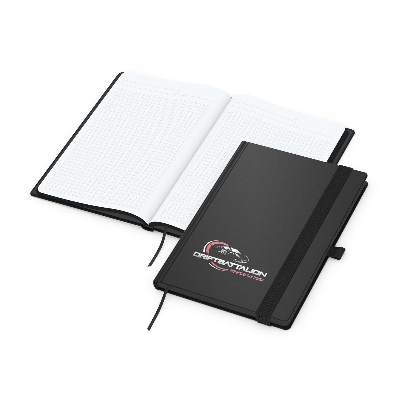 Notizbuch Hardcover Black-Book Recycling-Inhaltspapier Ausstattung schwarz A5