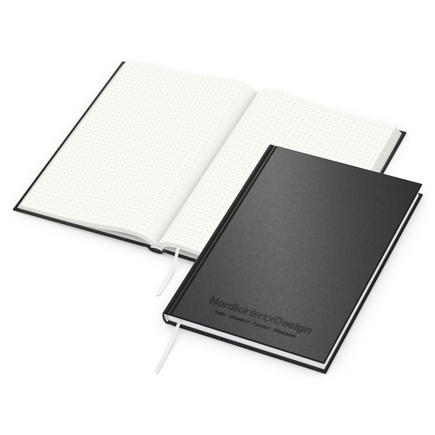 Notizbuch Note-Book Recycling-Inhaltspapier Ecken spitz Hardcover schwarz