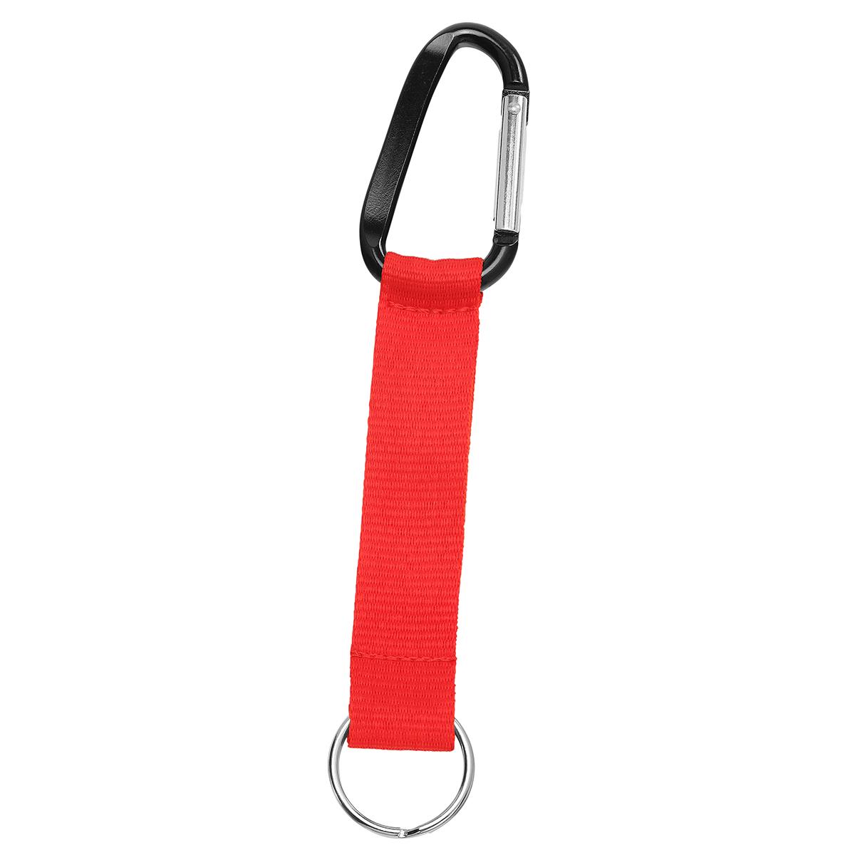 Grundfarbe Leuchtrot (ca. Pantone 032C), Karabiner schwarz