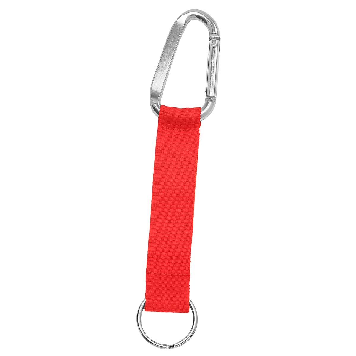 Grundfarbe Leuchtrot (ca. Pantone 032C), Karabiner silber