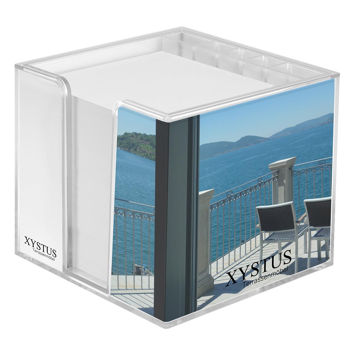 Zettelbox mit Köcher ´Sigma´, doppelwandig