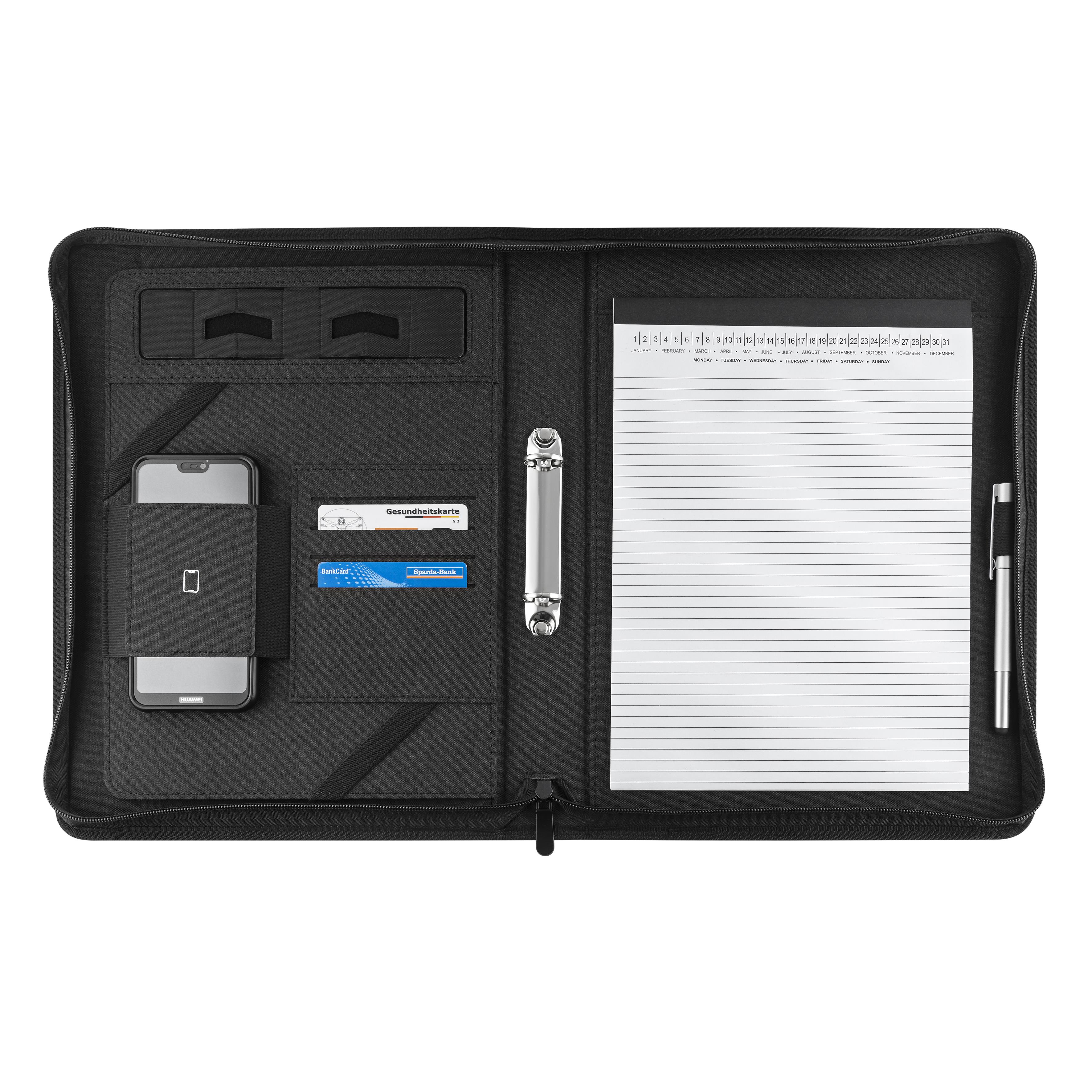 Blackmaxx® Executive Business Portfolio ´MaxiZip4´ schwarz