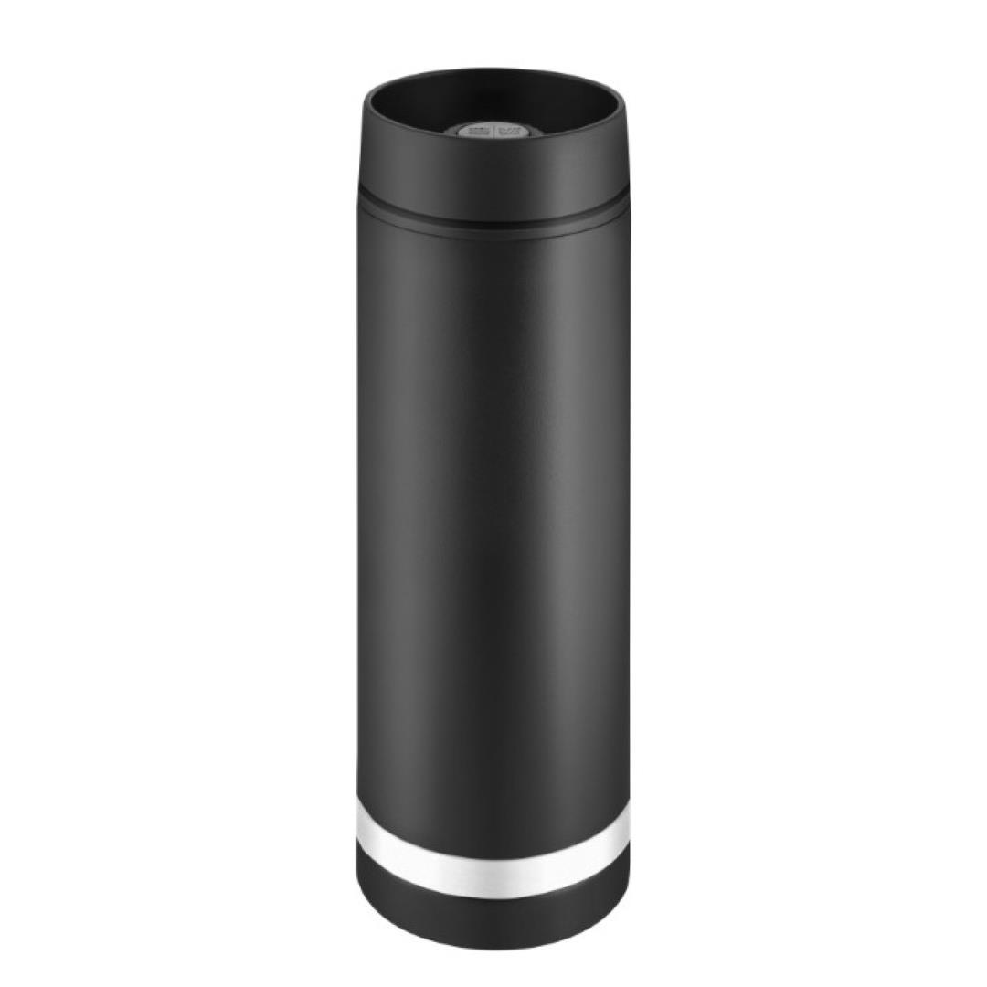 Metmaxx® Thermobecher ´Crema´ 360°  schwarz/Ring weiß