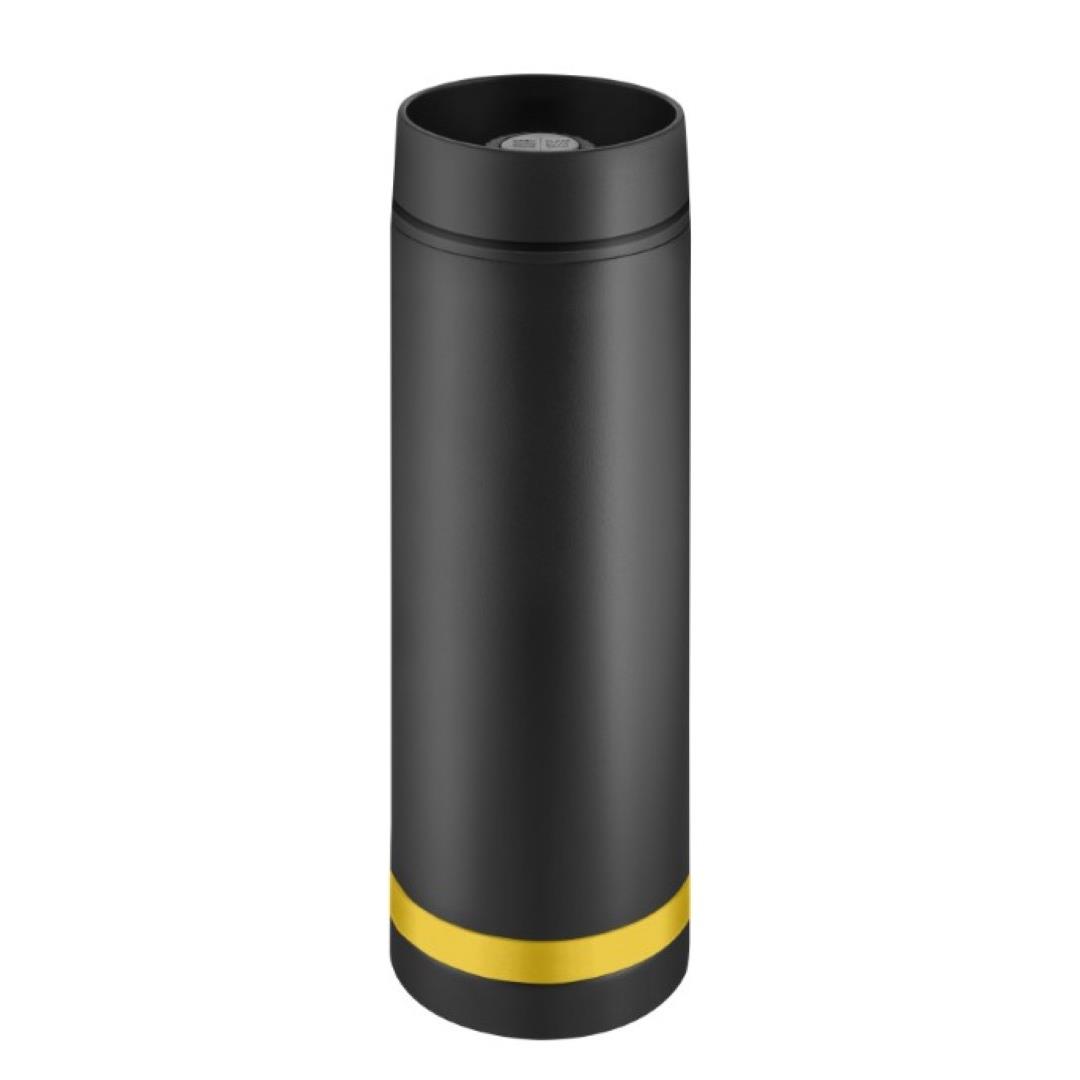 Metmaxx® Thermobecher ´Crema´ 360°  schwarz/Ring gelb