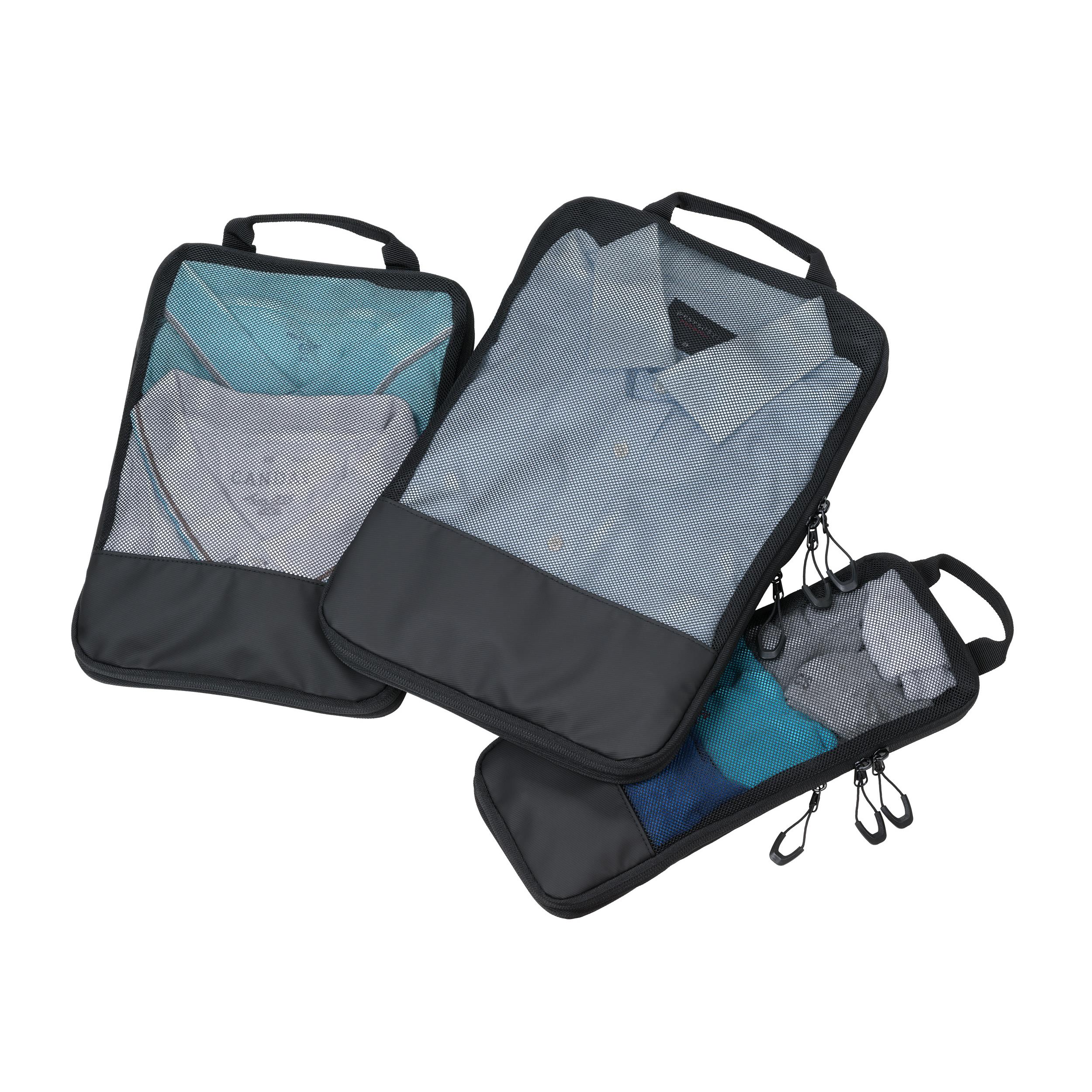 TROIKA Reise-Kompressionstaschen Set TROIKA BLACK PACKING CUBES