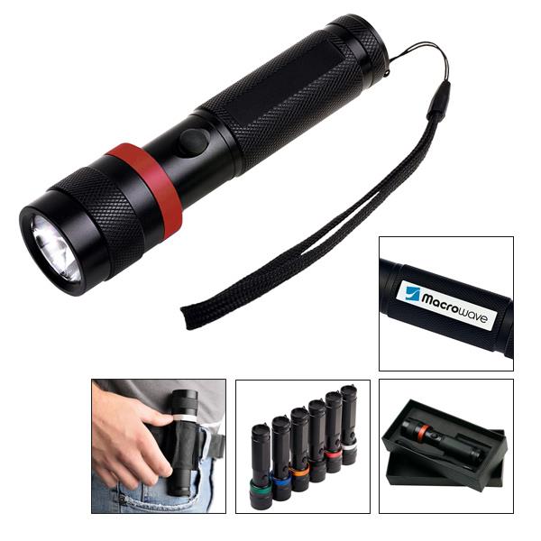 LED Leuchte ´Security 3W schwarz/rot´