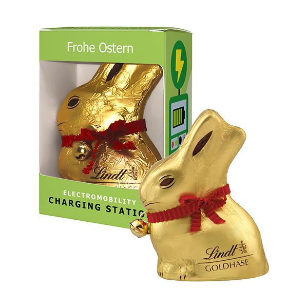 Lindt & Sprüngli Osterhase in Werbebox