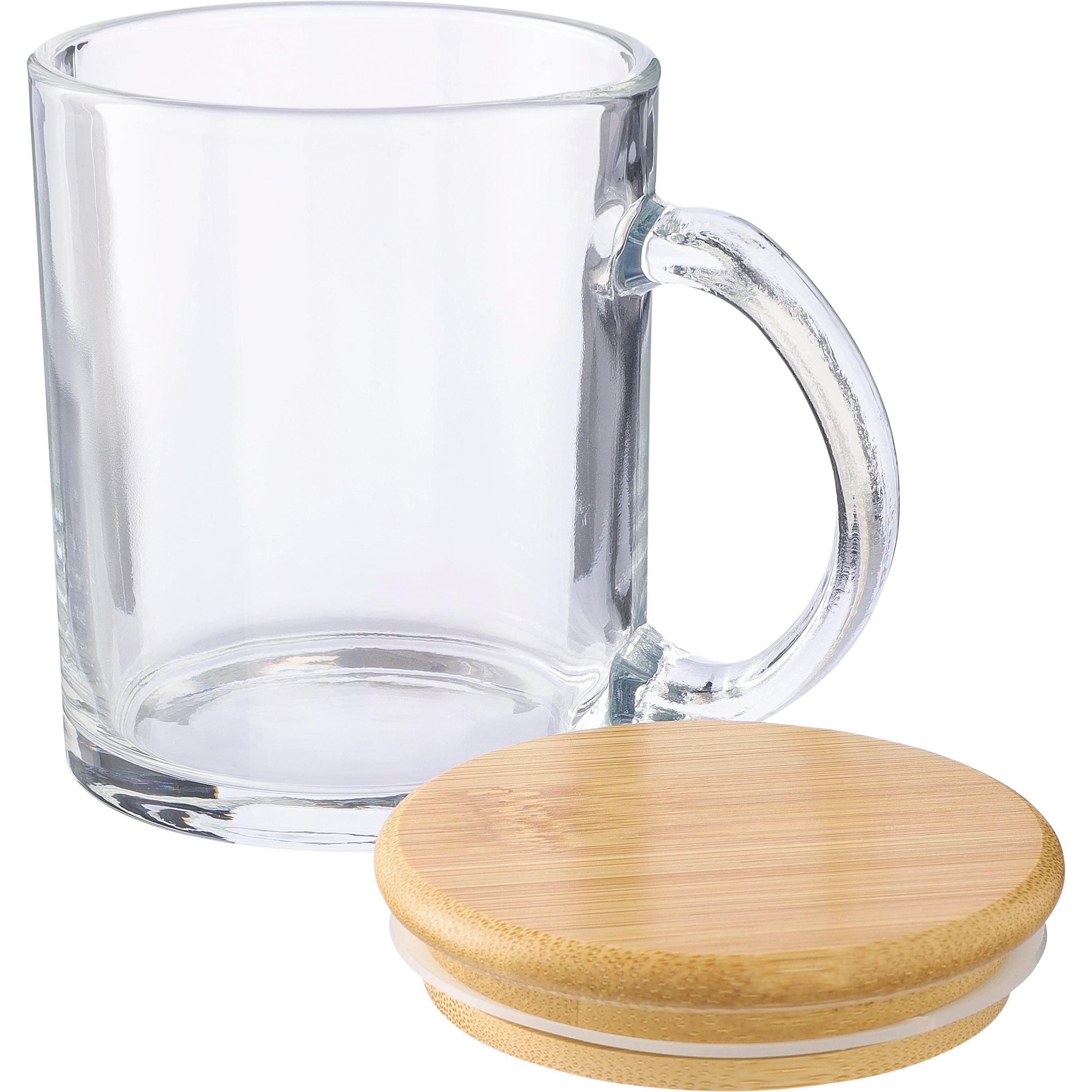 Trinkbecher Ashley | Glas | Bambusdeckel | 300 ml