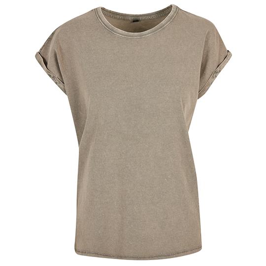 Ladies´ Acid Washed Extended Shoulder Tee