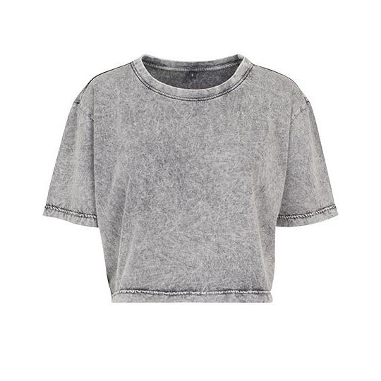 Ladies´ Acid Washed Cropped Tee