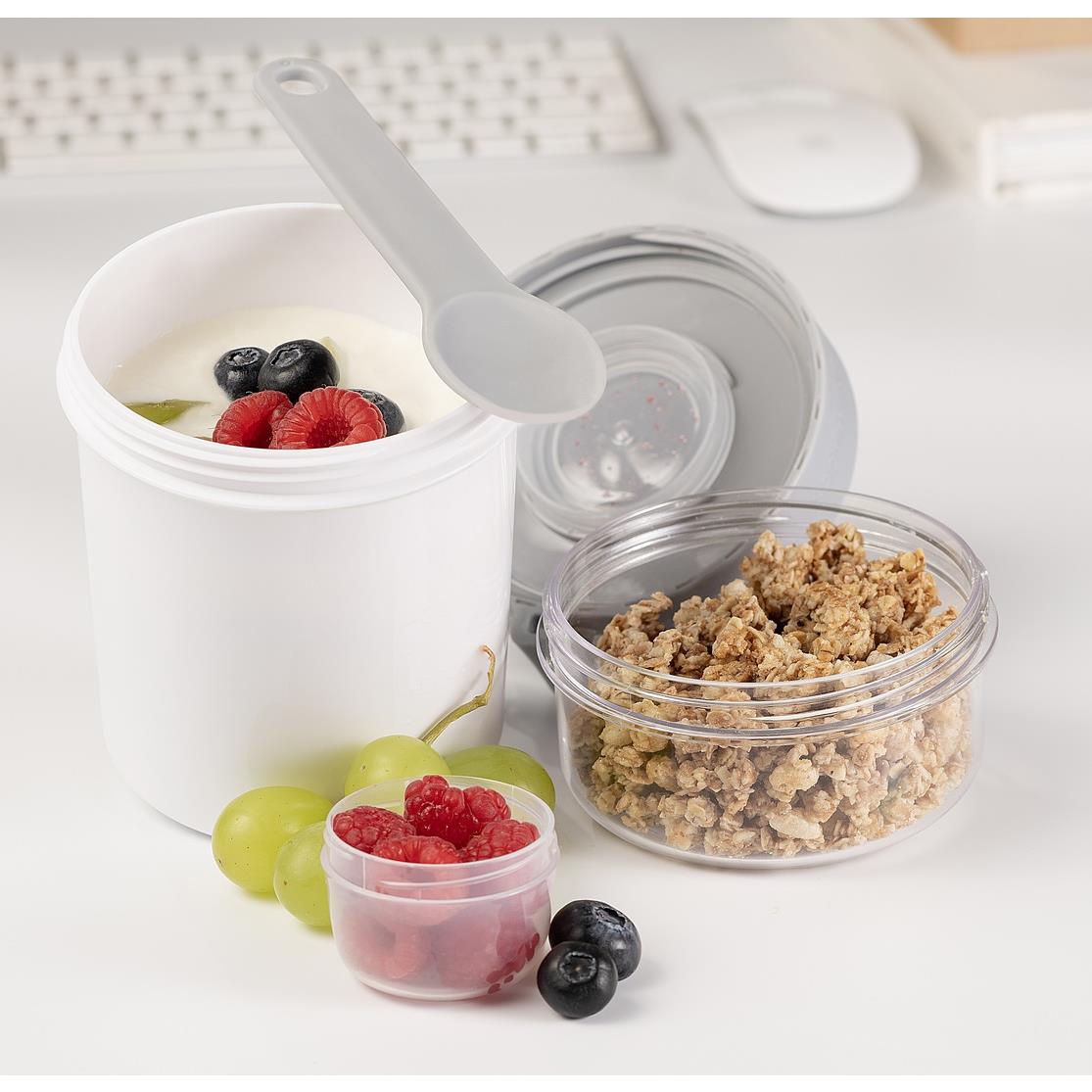 PAUSE! Der Müslibecher mit Cerealienfach für einen gesunden Start in den Tag!