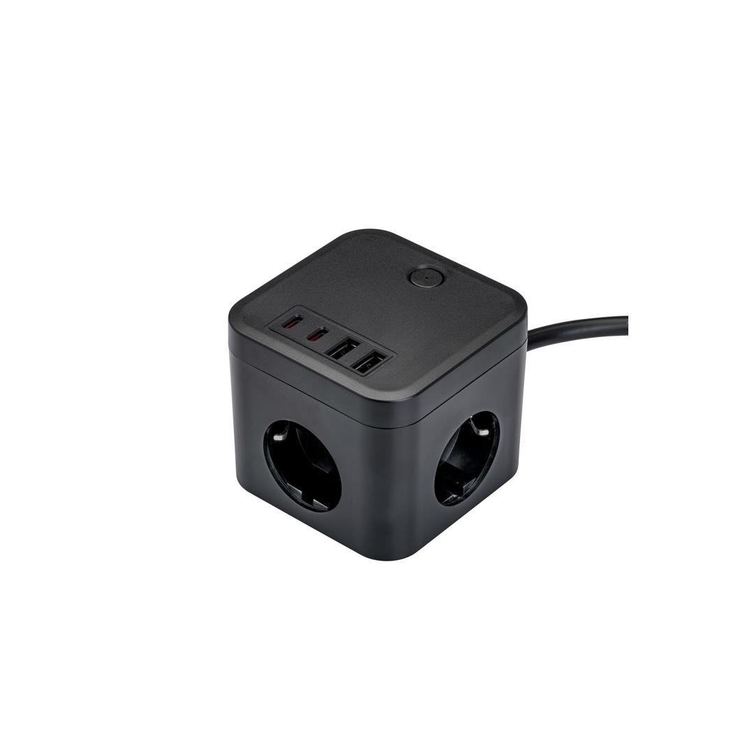 PLUG Steckerwürfel mit Schukosteckdosen und USB 35W PD