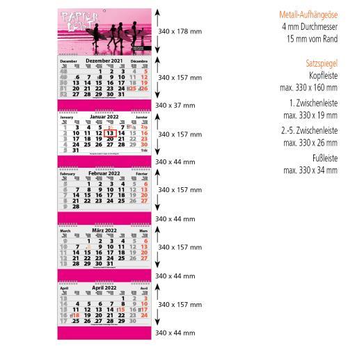 5-Monats Faltkalender ´Quintus-Deluxe Ring-Wire´