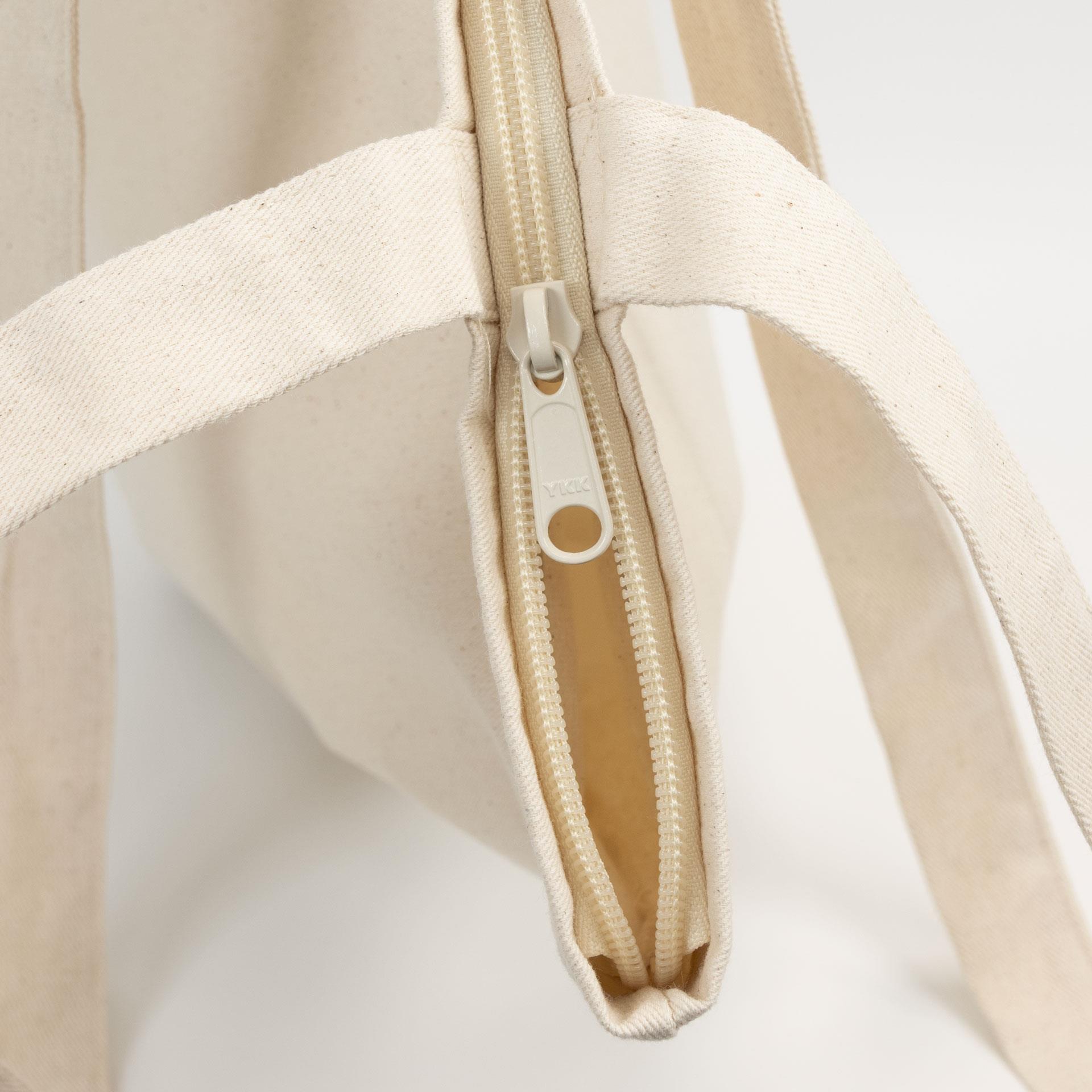 OTTAWA – Canvas-Tasche mit Reißverschluss, Bodenfalte und langen Henkeln