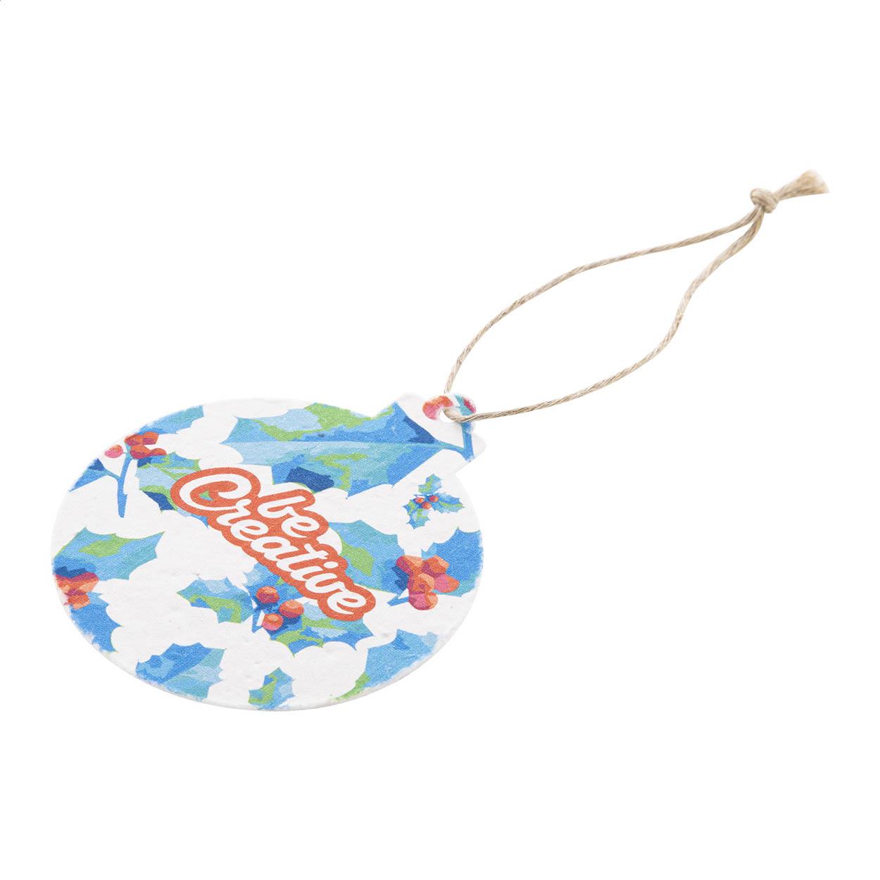 Weihnachtsbaumschmuck aus Saatgutpapier, rund