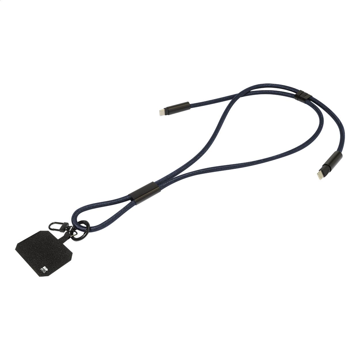 60W Lanyard mit Lade- und Datenkabel aus RPET