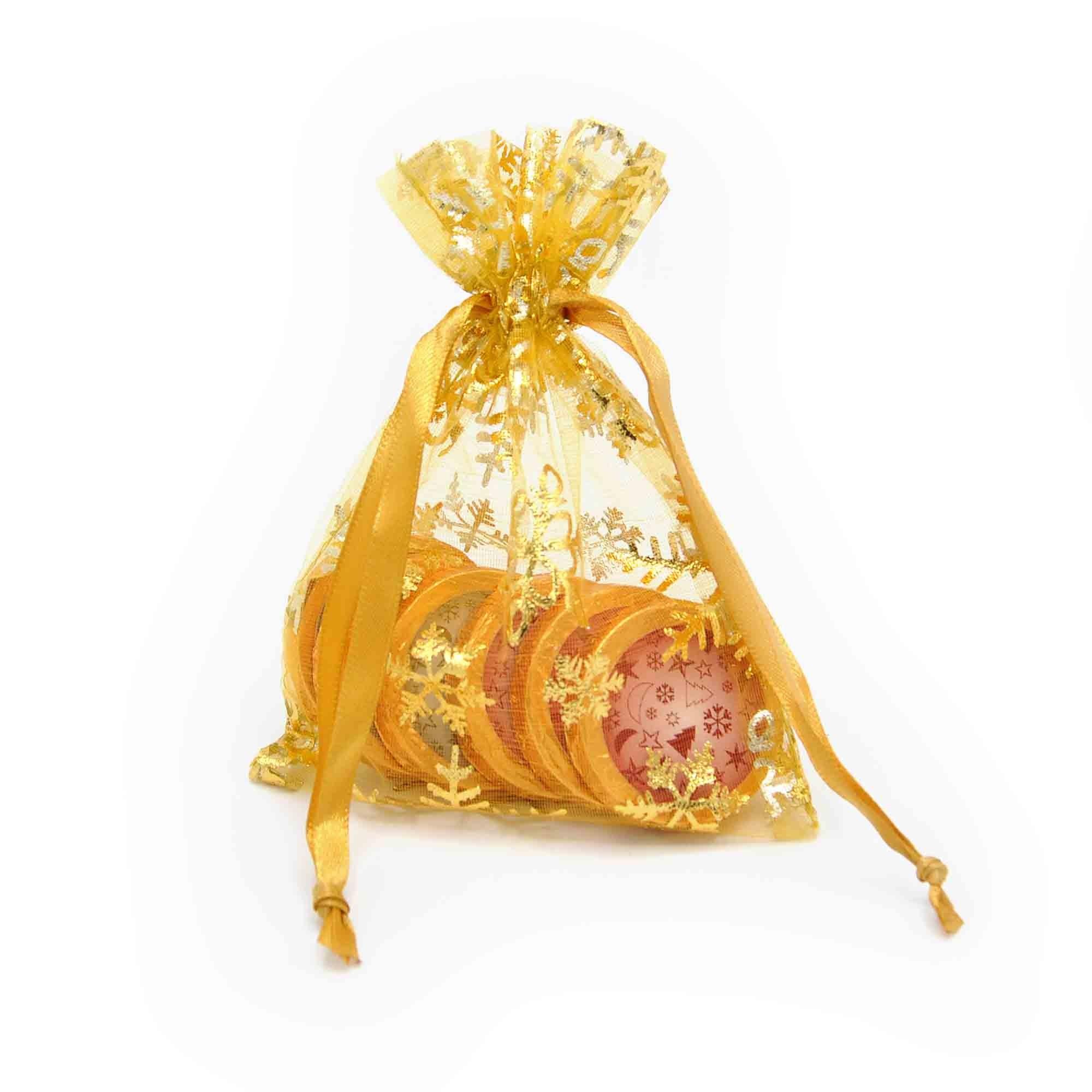 Organzasäckchen Christmas gold, neutral
