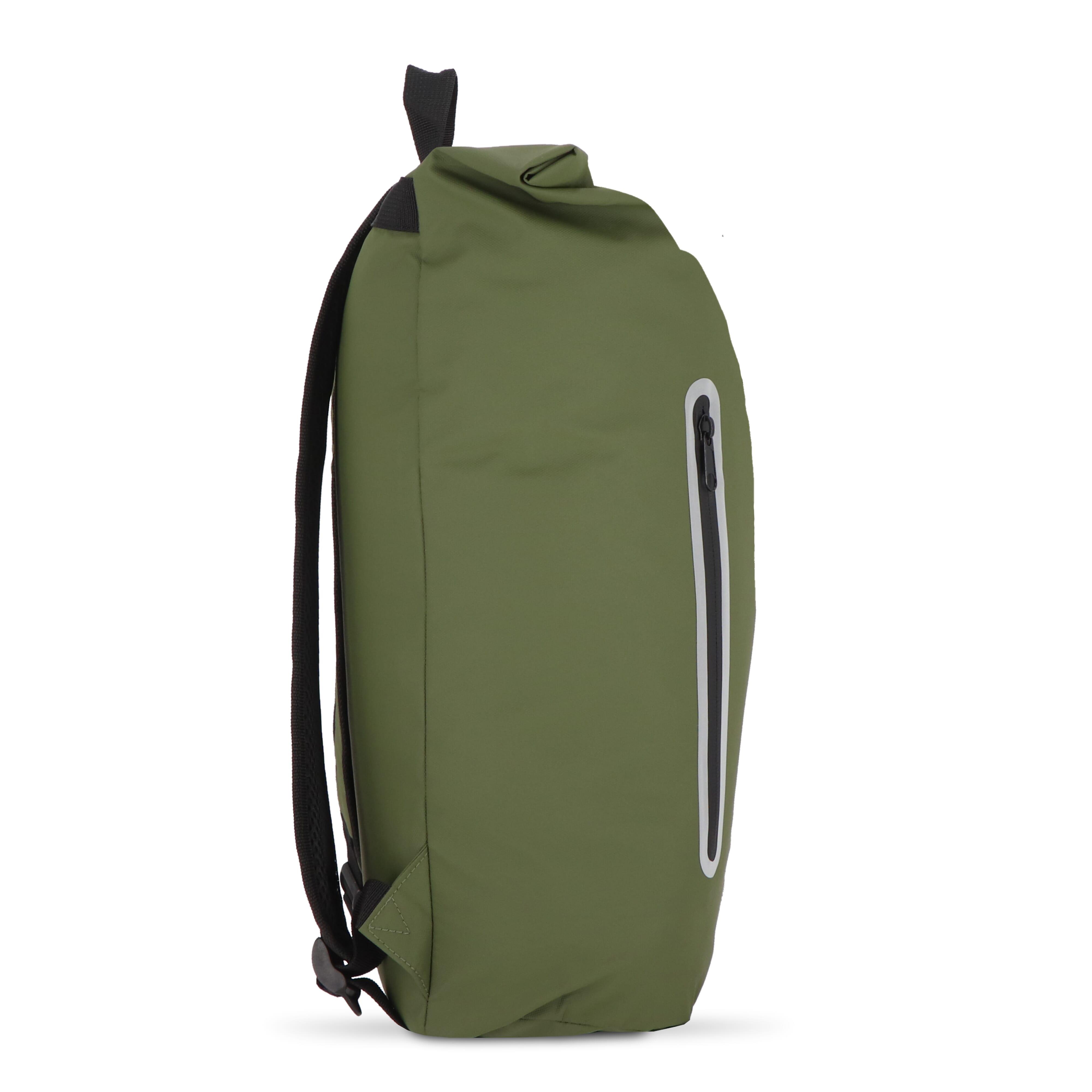 PU-beschichteter R-PET 600D Rolltop-Rucksack 20L