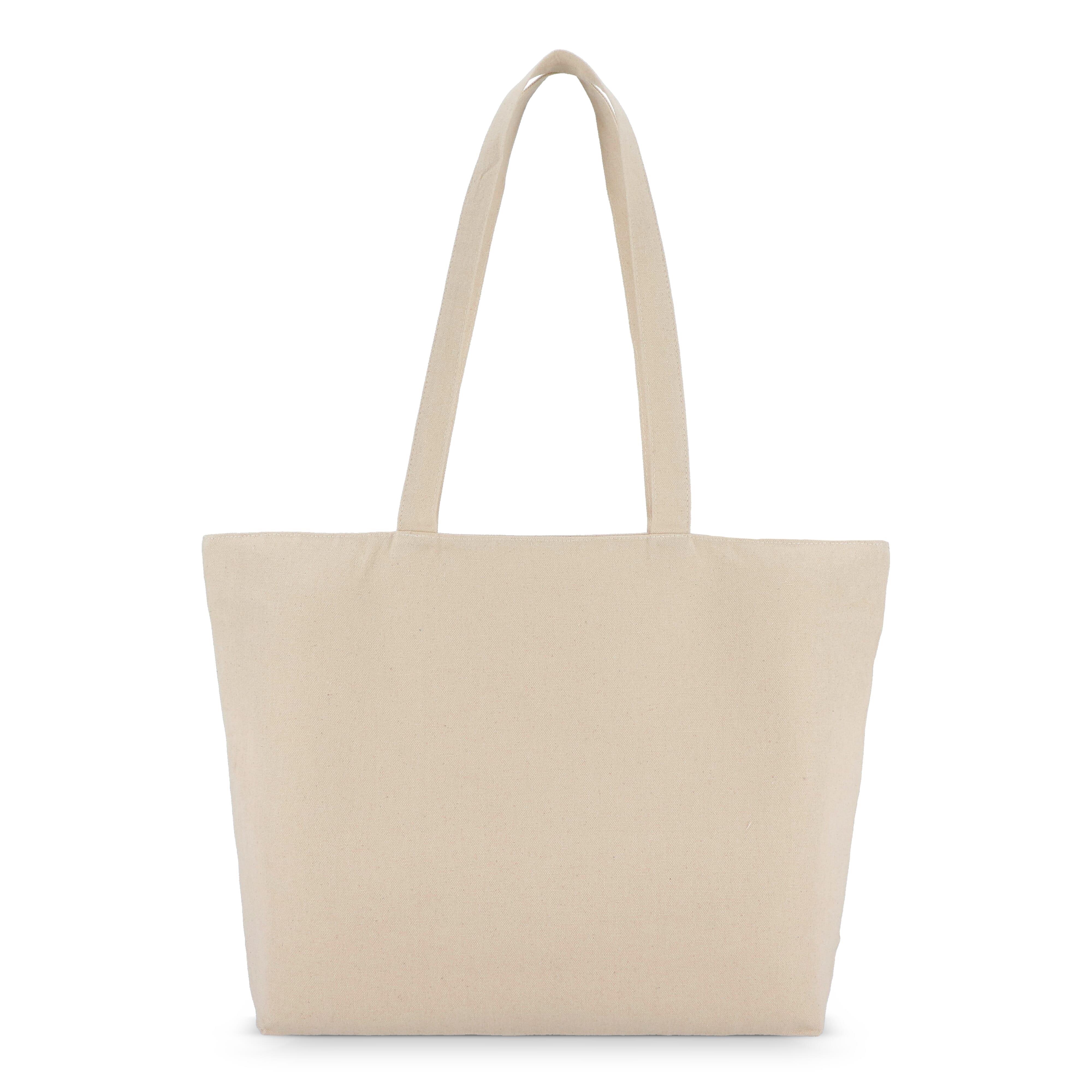 Baumwoll-Tragetasche mit Reißverschluss OEKO-TEX® 47 x 11 x 35cm 320g/m²