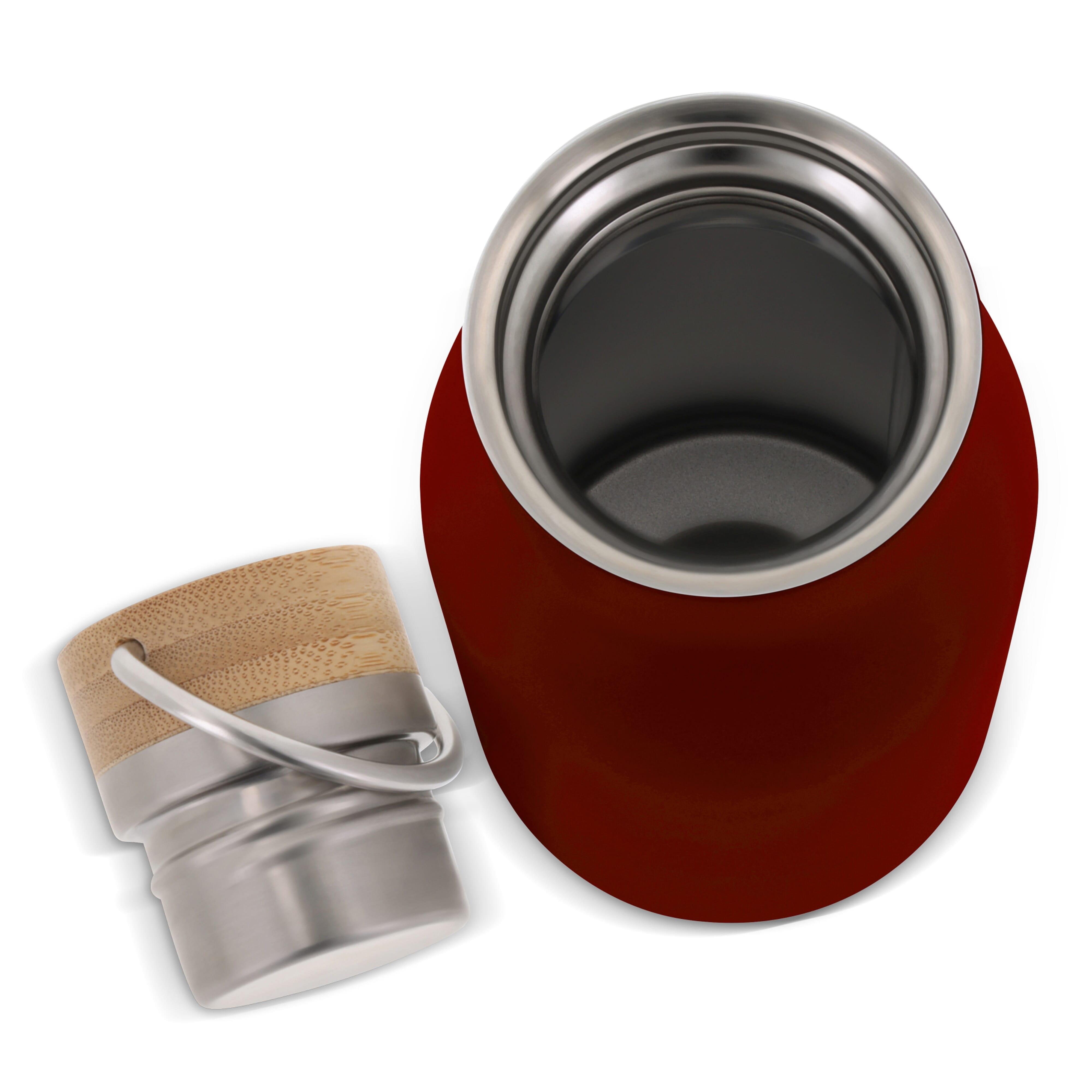 Isolier-Flasche mit Bambusdeckel, 500ml