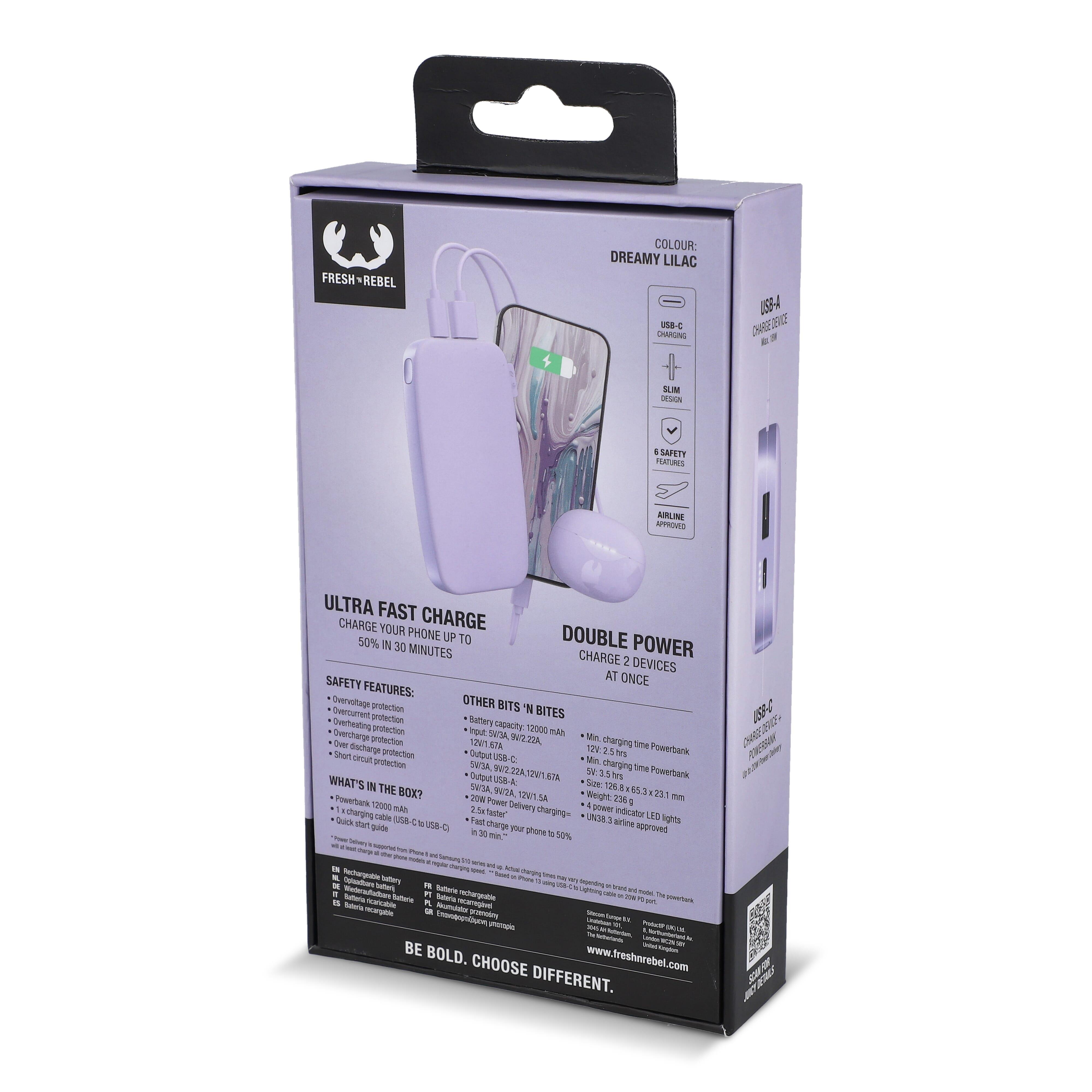 2PB12100 | Fresh ´n Rebel Powerbank 12000mAh USB-C Schnellladung 20W