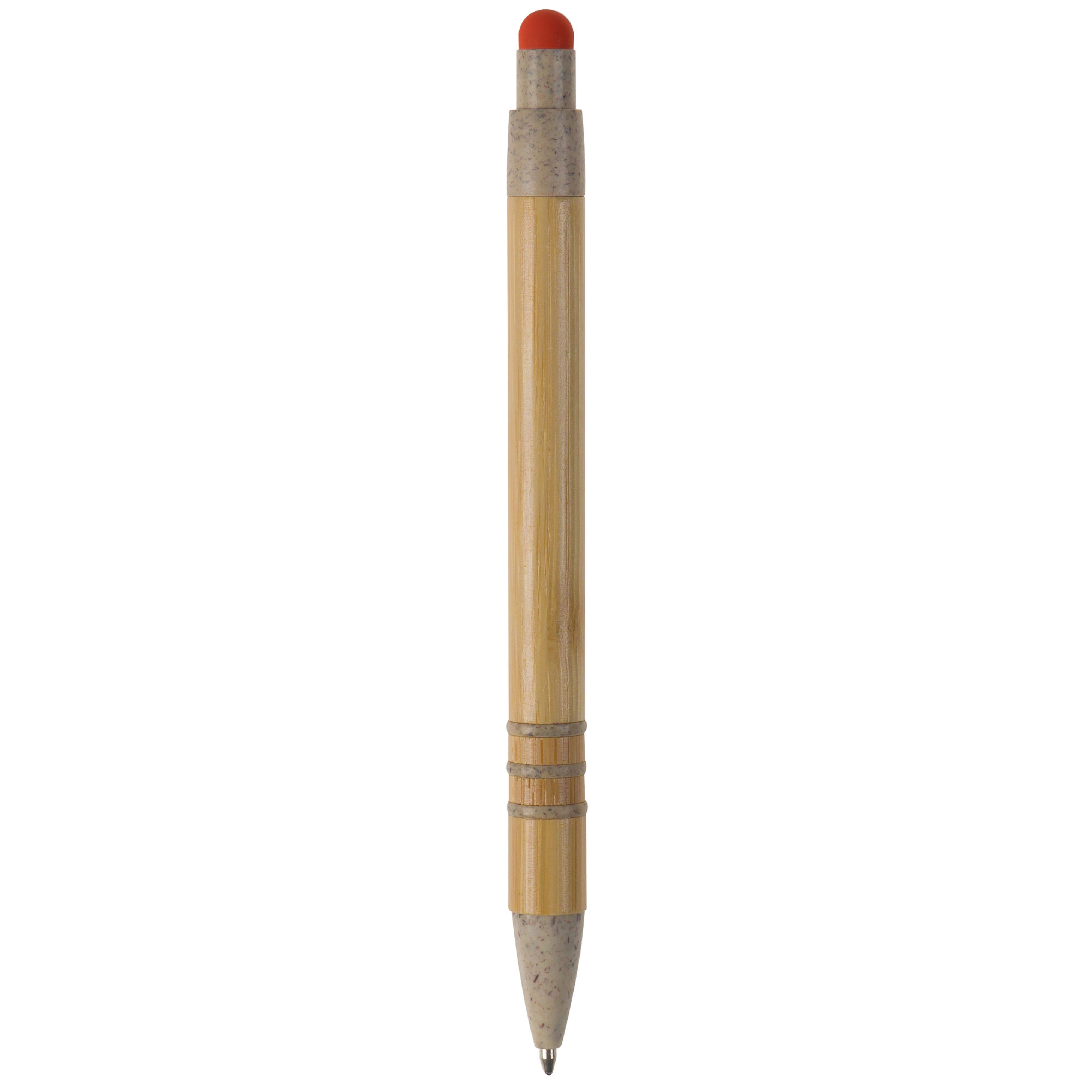 Kugelschreiber Bambus mit Touchpen und Weizenstroh Elementen