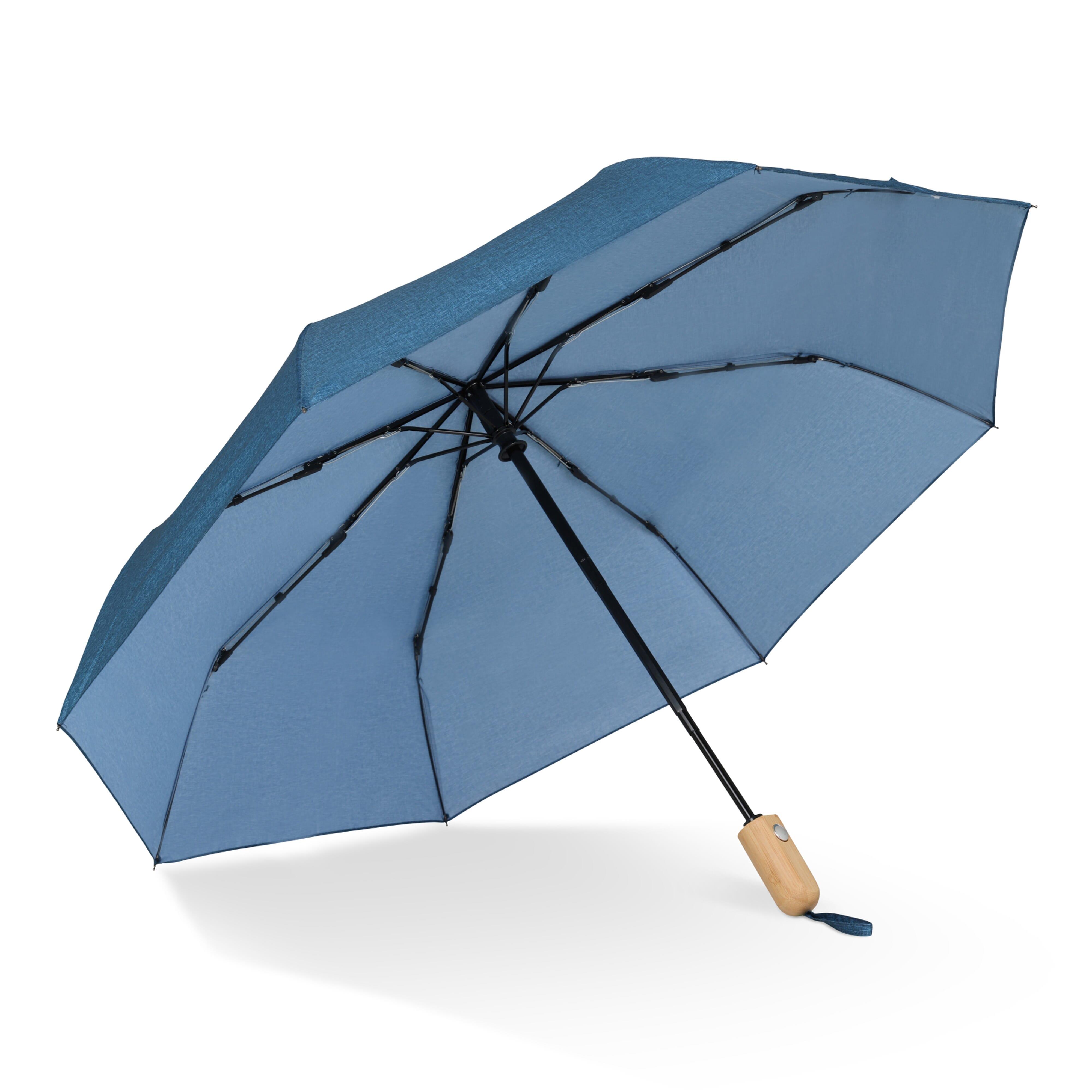 21” faltbarer Regenschirm aus R-PET -Material mit Automatiköffnung