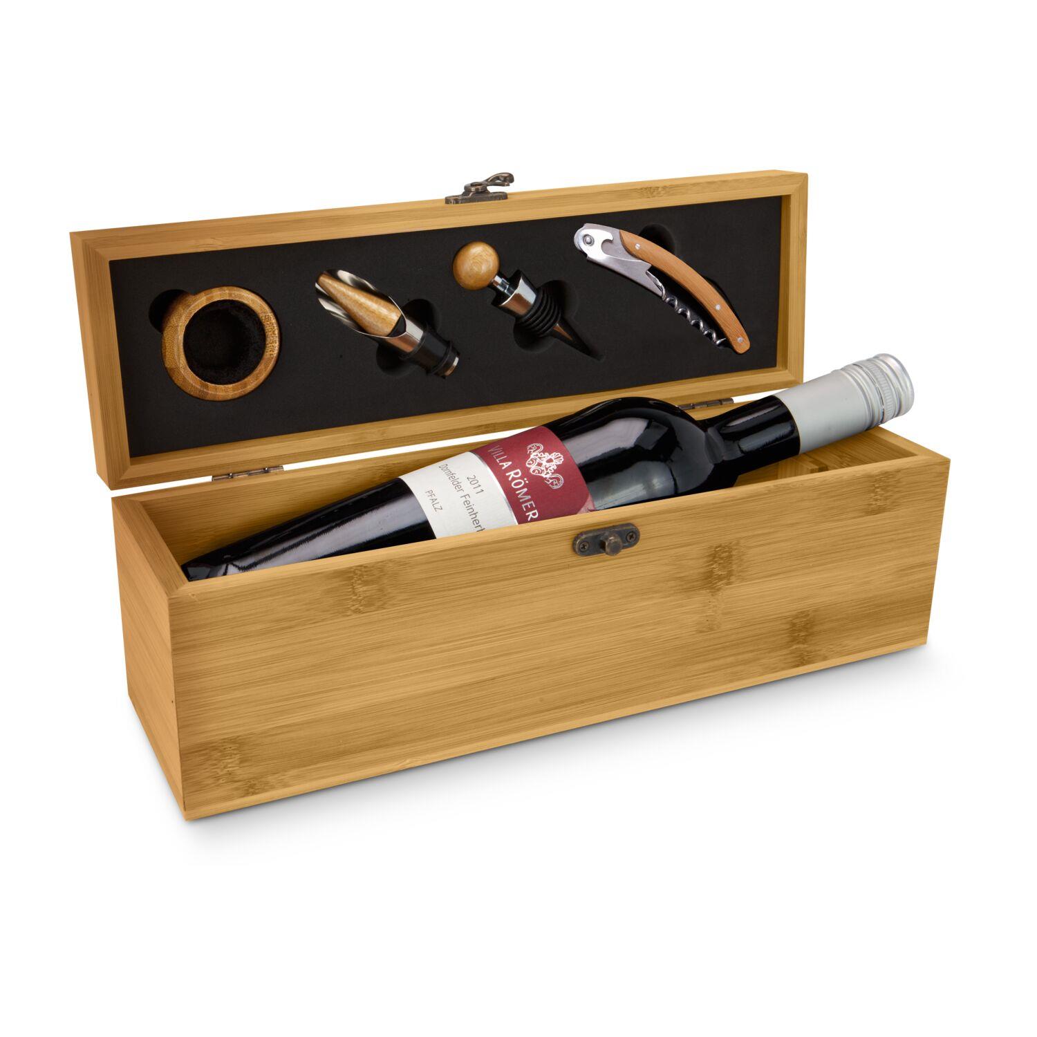 Geschenkset / Präsenteset: Wein in Bambuskiste