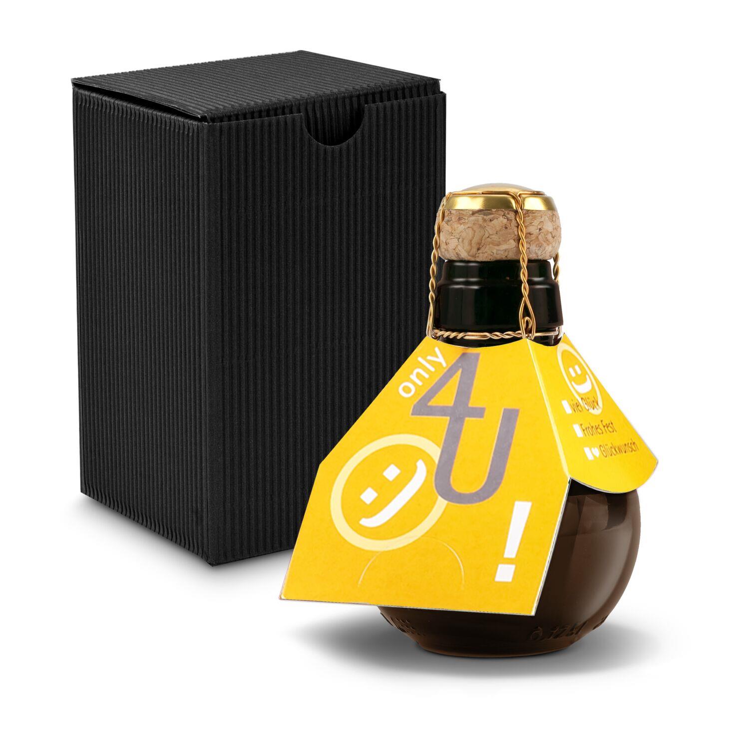 Origineller Sekt Only 4 u - Karton Schwarz, 125 ml