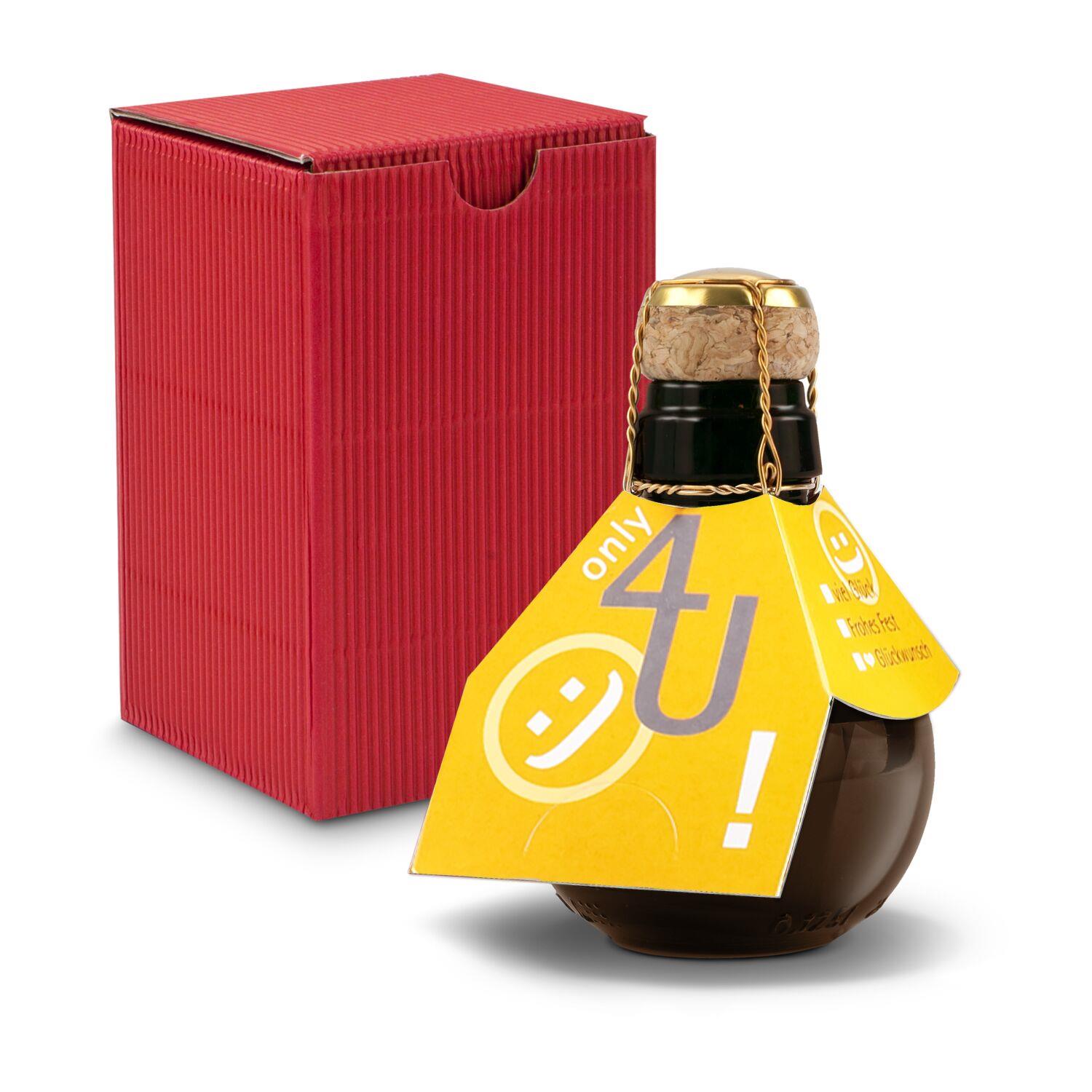 Origineller Sekt Only 4 u - Karton Rot, 125 ml