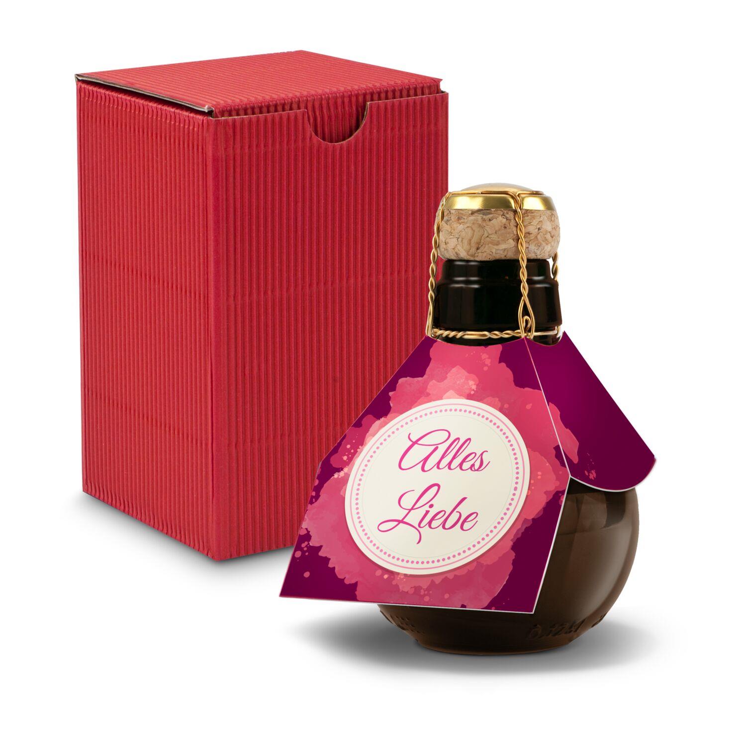 Origineller Sekt Alles Liebe - Karton Rot, 125 ml
