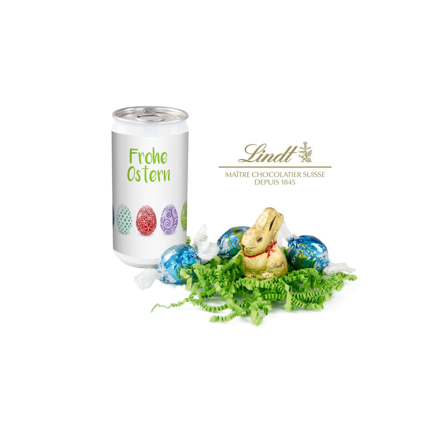 Geschenkartikel / Präsentartikel: Lindt-Oster-Überraschung - Etikett Frohe Ostern - EierReihe
