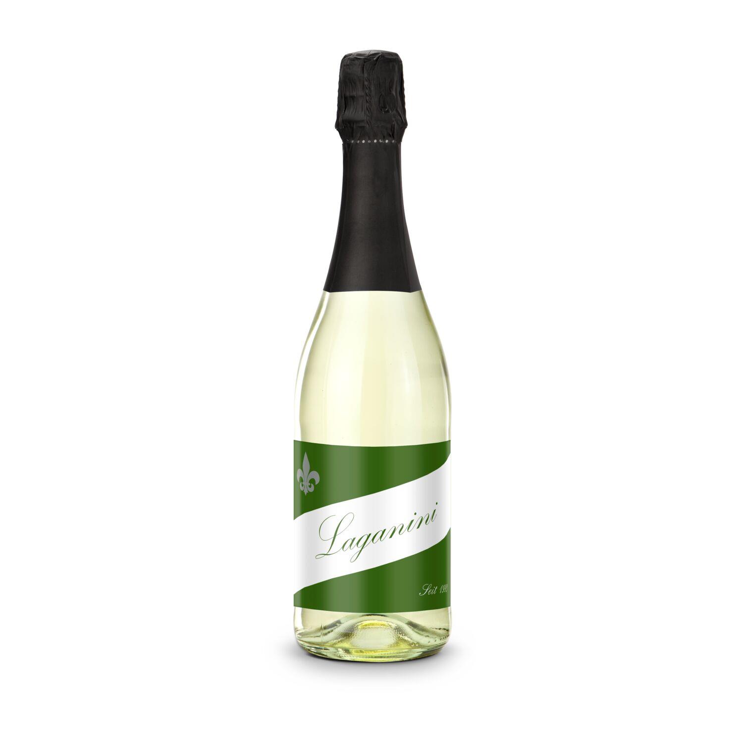Sekt Cuvée - Flasche klar - Kapselfarbe Schwarz, 0,75 l