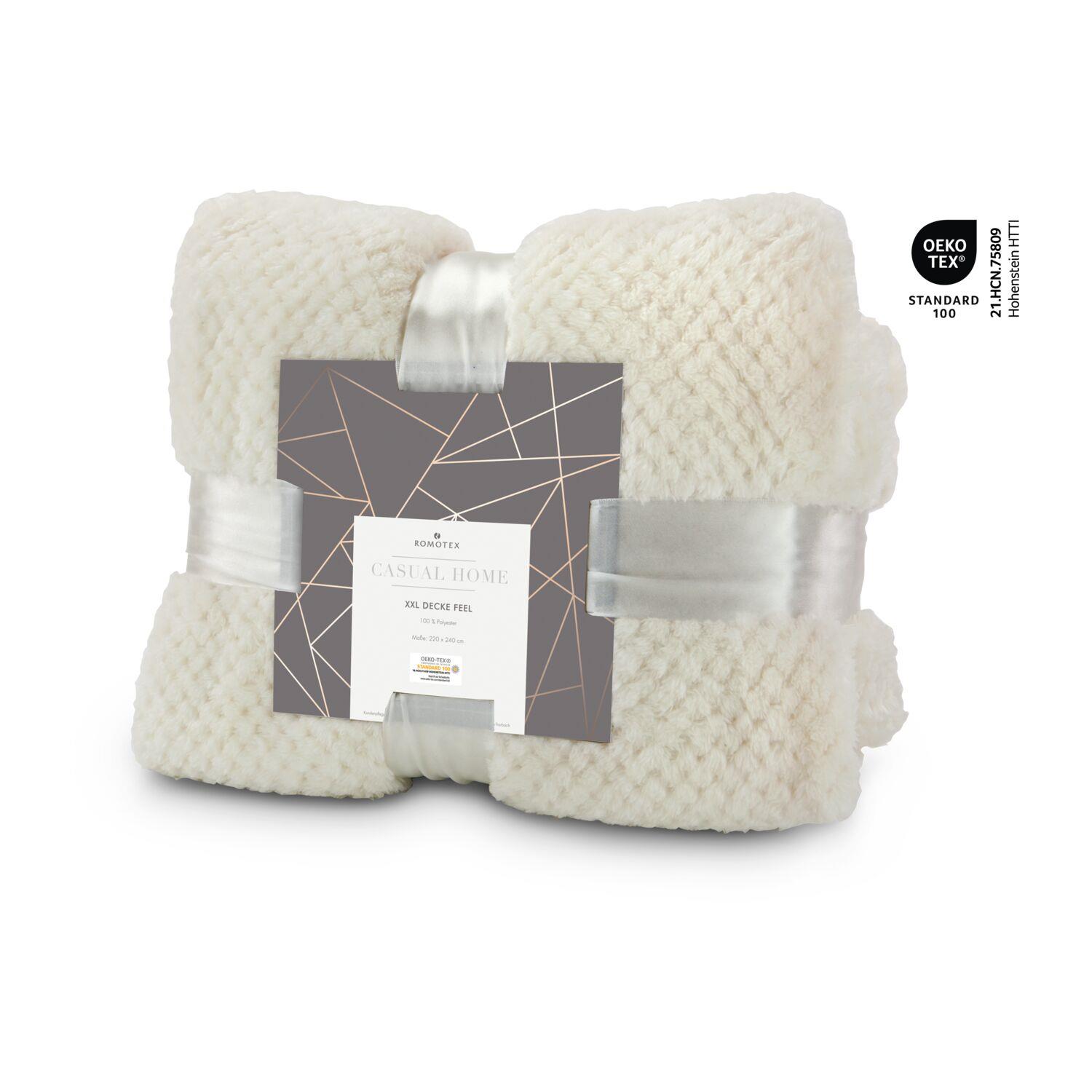 XXL Decke Feel beige - 220 x 240 cm, 275 g/m²