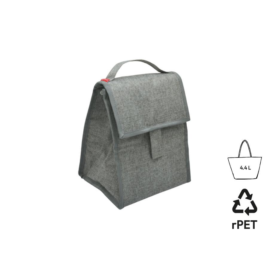 Isotherme & faltbare Bento-Lunchbag  Fujisawa , aus RPET, grau meliert