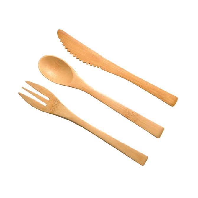 3-teiliges Besteckset  Nagano  aus Bambus