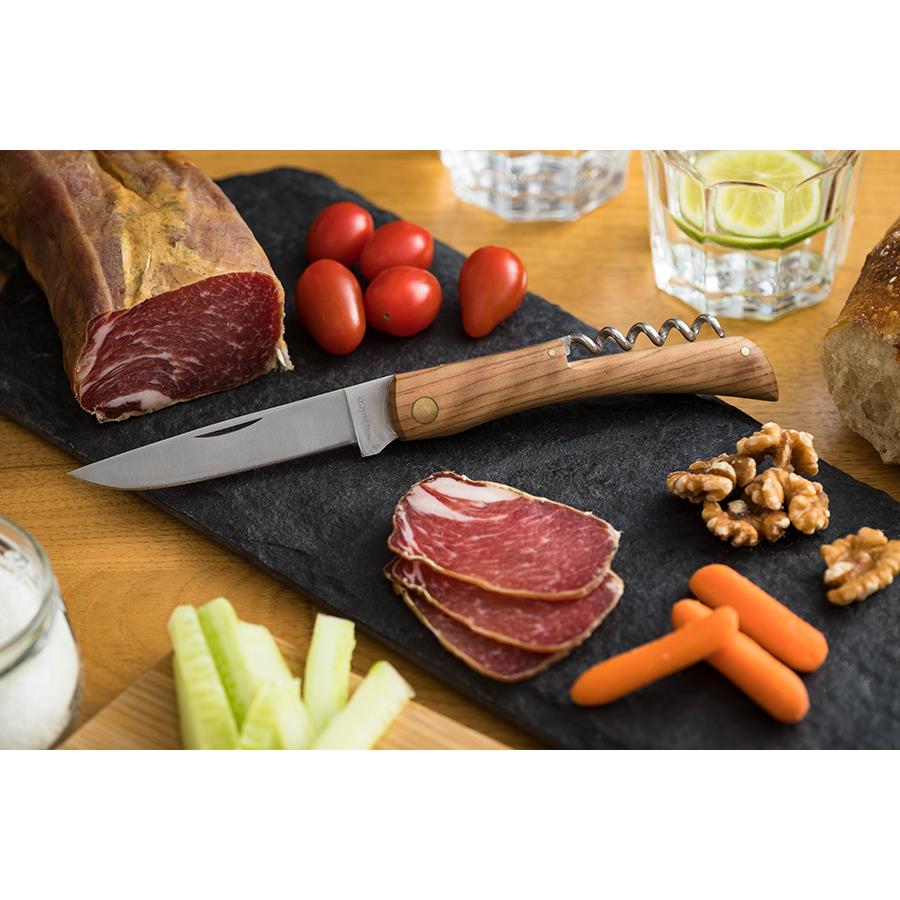 Traditionelles Taschenmesser  Terroir , Korkenzieher, Olivenholz